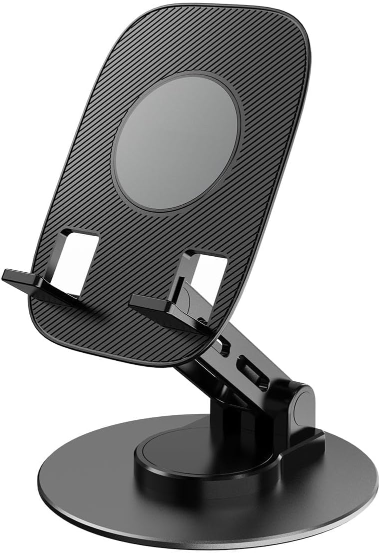 Profesyonel Telefon Tutucu A+ Kalite 360 Derece Ayalarlanabilir Ultra İnce Gerçek Tok Alüminyum Gövde Telefon Tutucu Masaüstü Telefon Stand F17S Siyah (Siyah)
