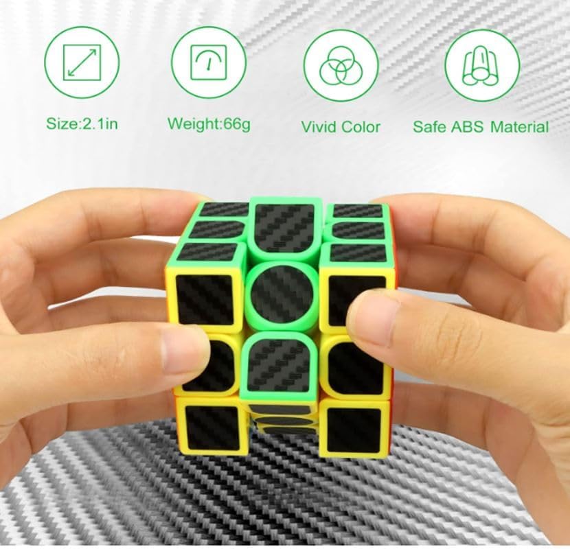 Alternative view of Türkiye Karbon Fiber 3x3x3 Profesyonel Hız Küpü, 6+ Yaş, Zeka Geliştirici Eğitici Oyuncak, Rubik Sabır Küpü
