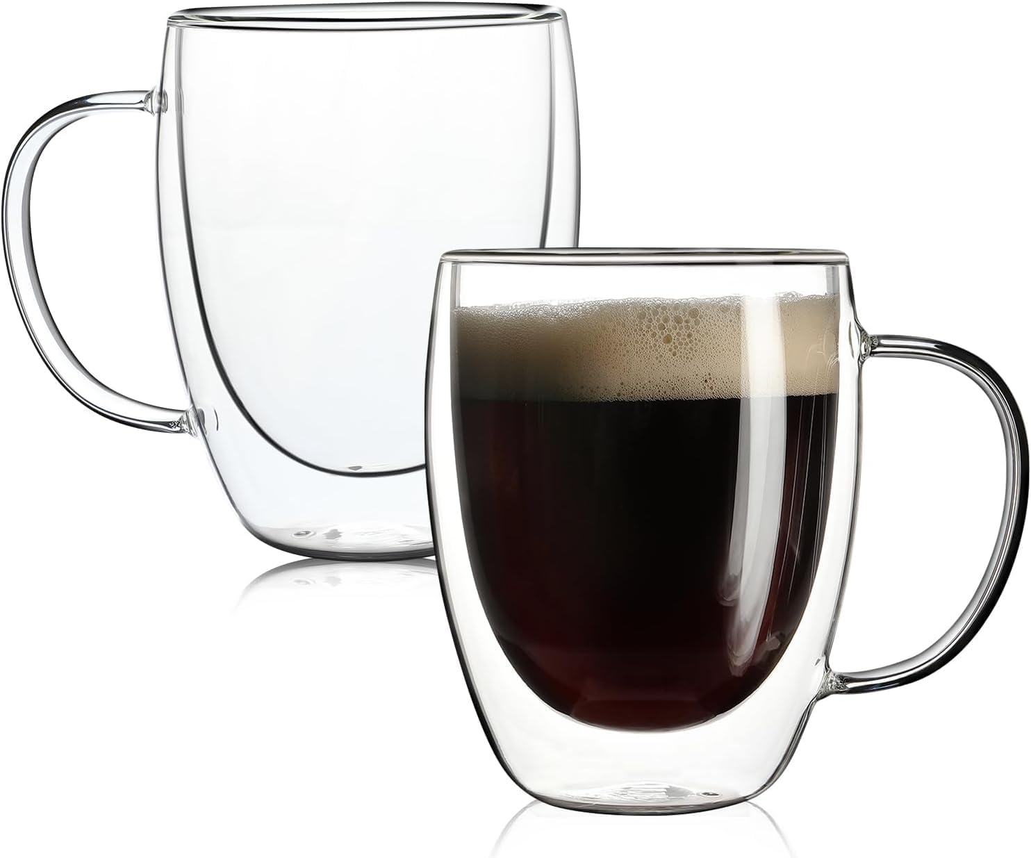 350ml çift katmanlı Kulplu cam bardak - Görsel 3