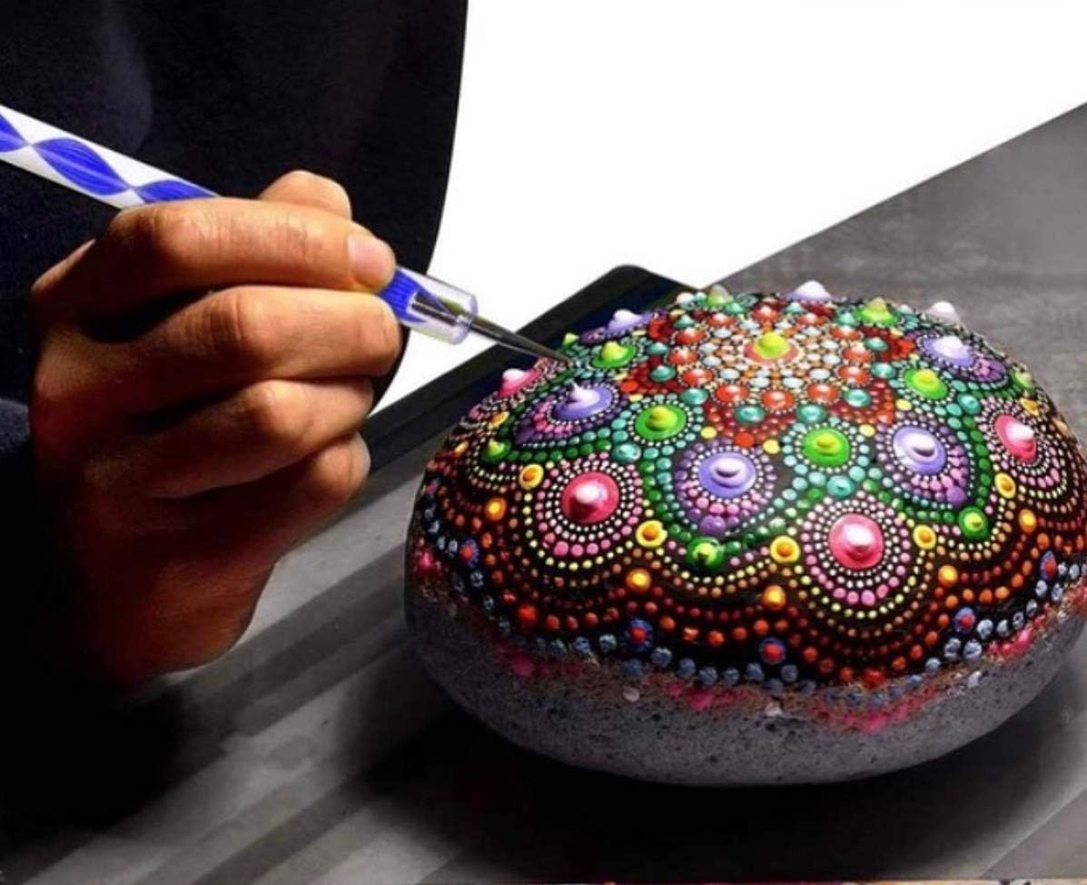 Alternative view of Mandalart Fabric Dot Taş Görünümlü Ahşap 8 * 8 cm