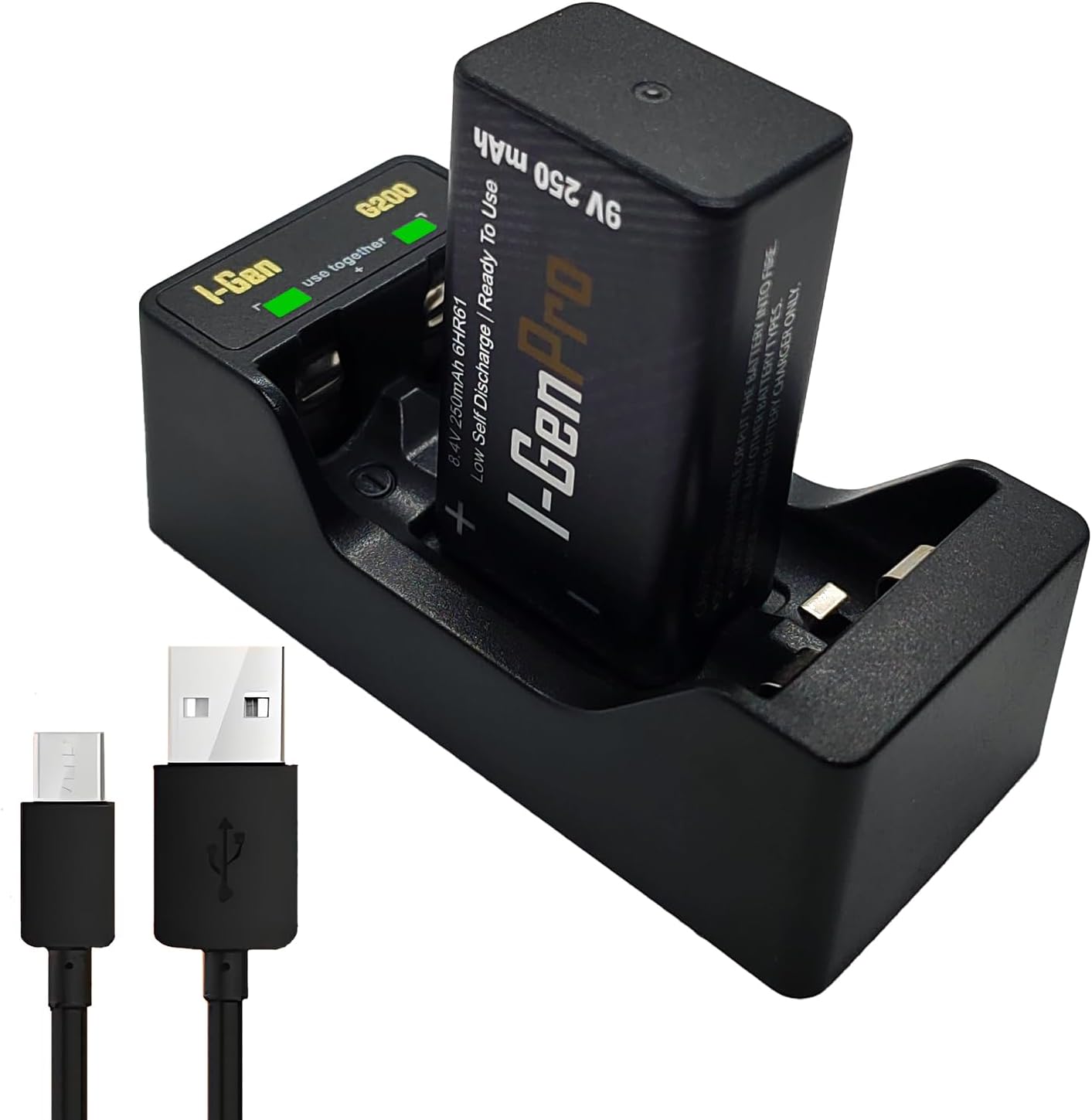 I-Gen Batteries D915 2’li AA/AAA/9V Pil Şarj Aleti + 1 Adet I-Gen Pro 9V 250 mAh Ni-MH Şarjlı Pil