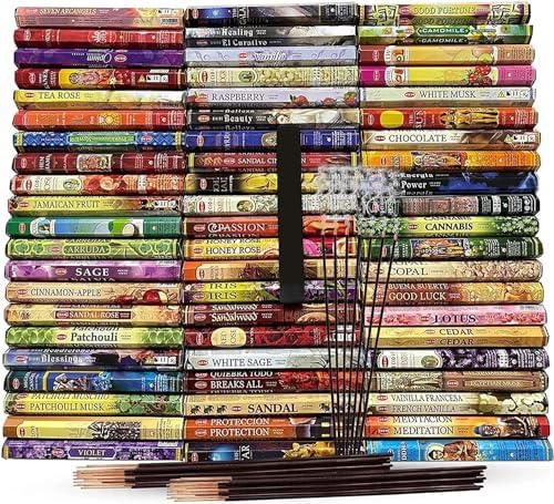 120 Adet 6 Paket Karma Tütsü ve Kayığı, Çubuk Seti ve Ahşap Tutucu