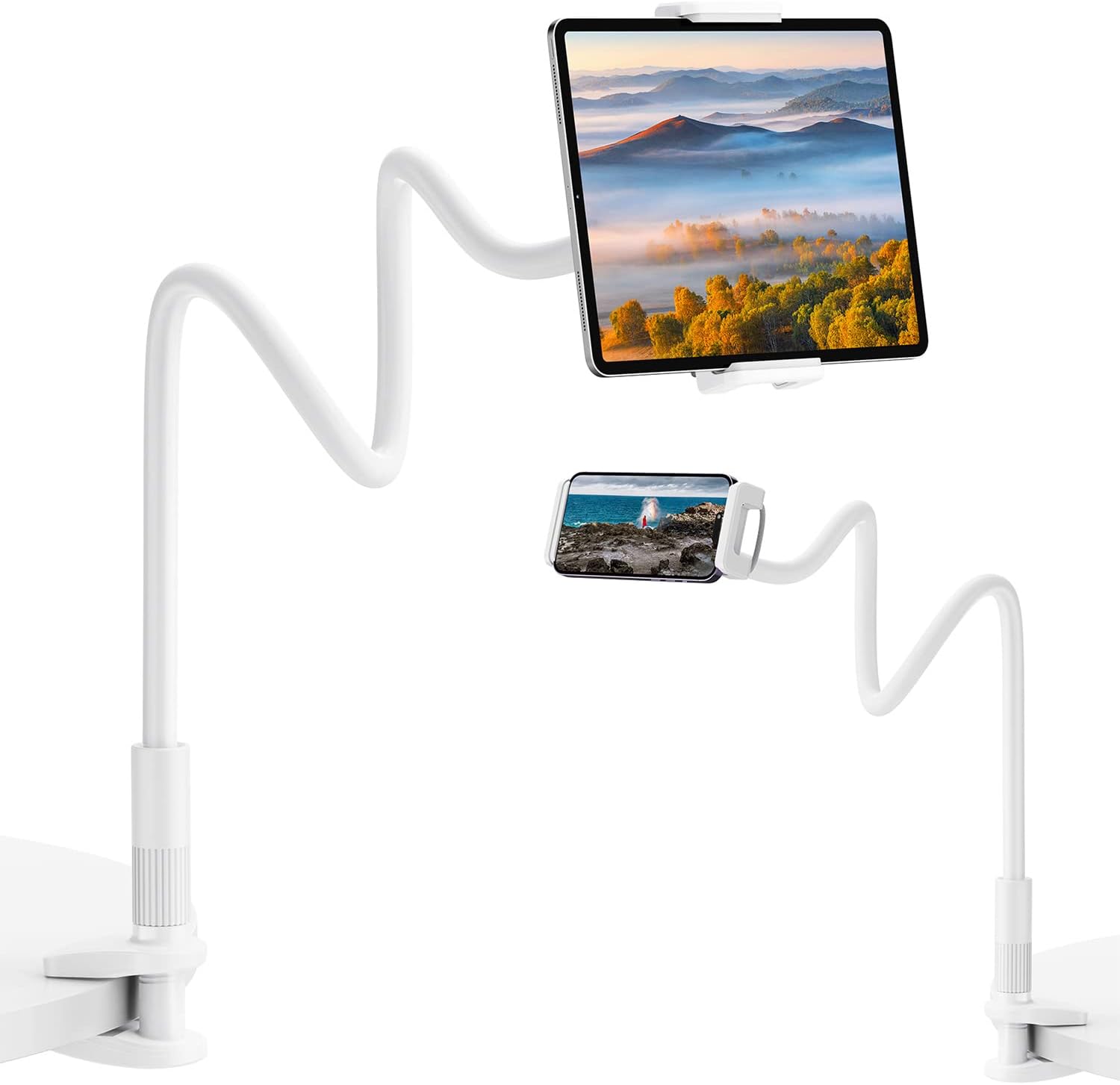 Saiji Datura IS 100CM Akrobat Flexible Ayarlanabilir Telefon Tablet Tutucu Beyaz - Görsel 3