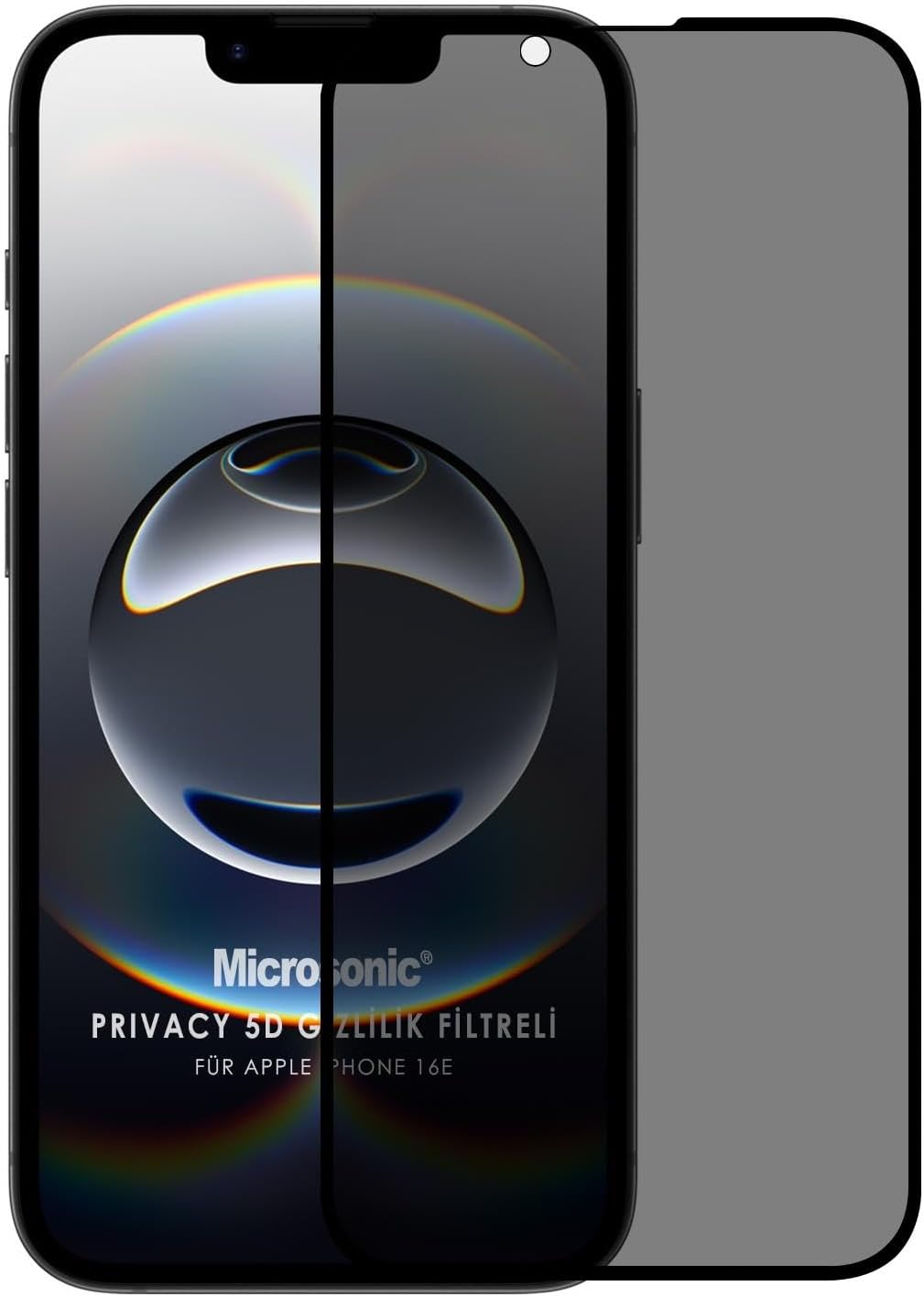 Apple iPhone 17e Privacy 5D Gizlilik Filtreli Cam Ekran Koruyucu Siyah - Görsel 2