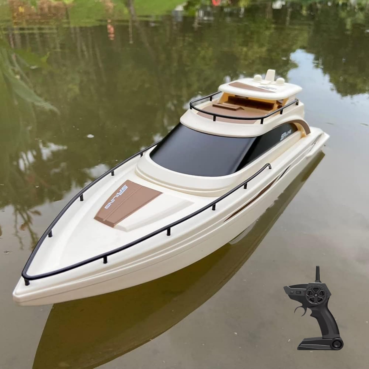 Uzaktan Kumandalı Tekne RC, Çift Motor 2.4G, 20 Km Hız Yapabilen, Full Fonksiyon, Dayanıklı Şaft