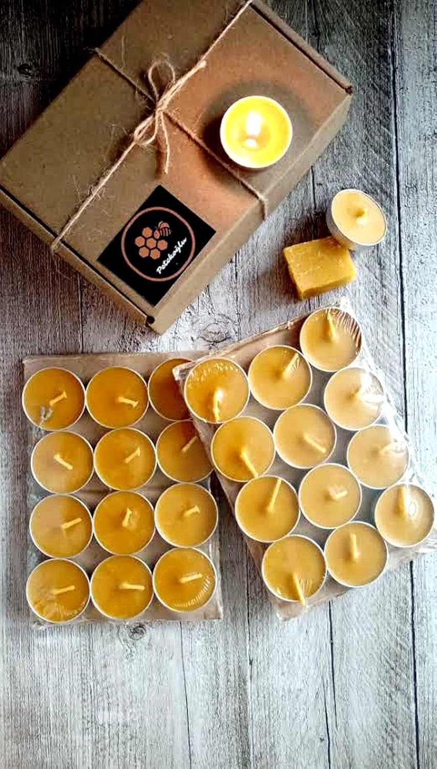 Alternative view of (24 Adet) Tealight Doğal Petek Balmumu Mum Ekonomik Boy (8Gr) Beeswax Candle
