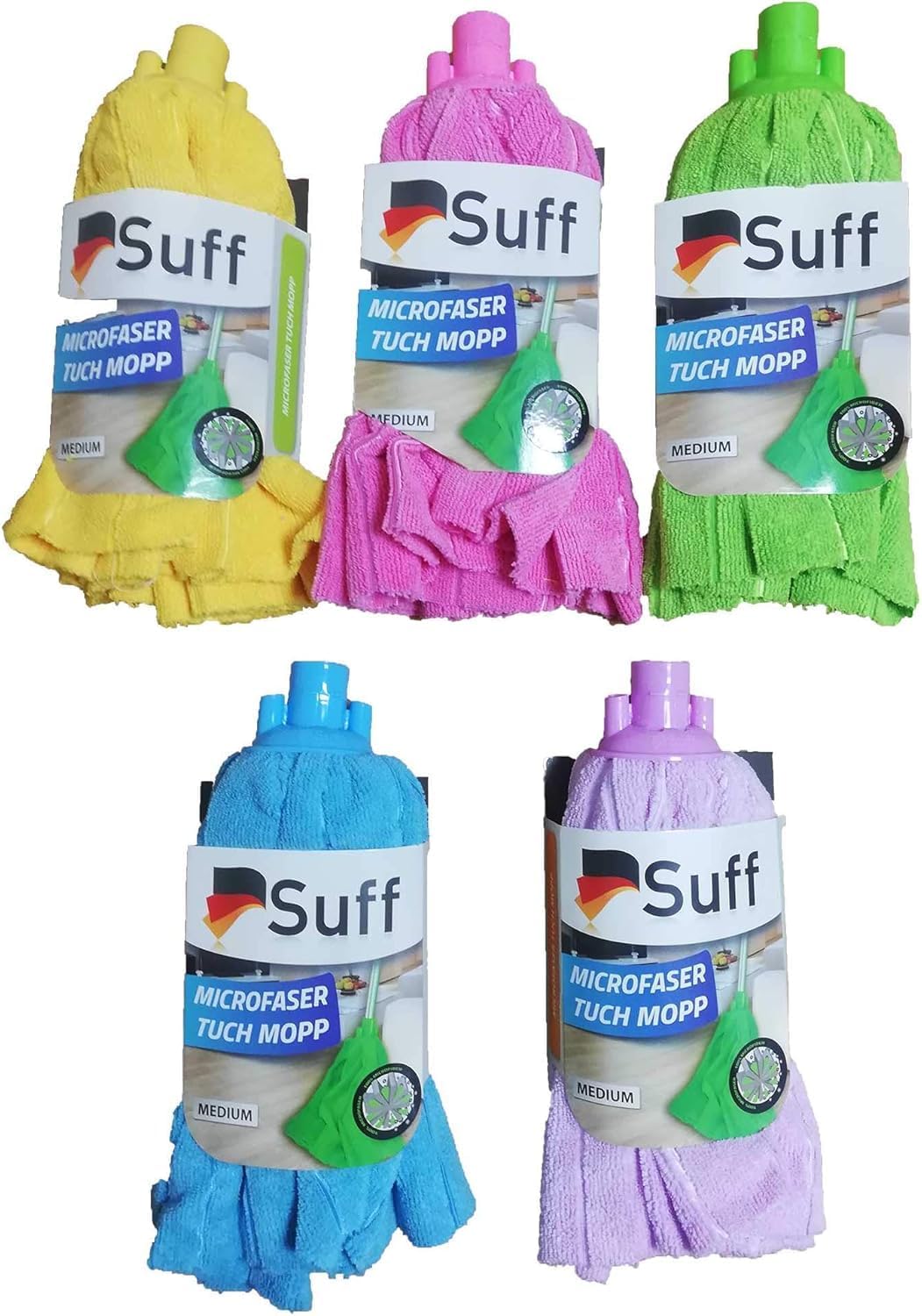 Alternative view of Suff Mikrofiber Havlu Mop Yedek Paspas, Vidalı, Orta Boy, Karma Renk (1 Adet)