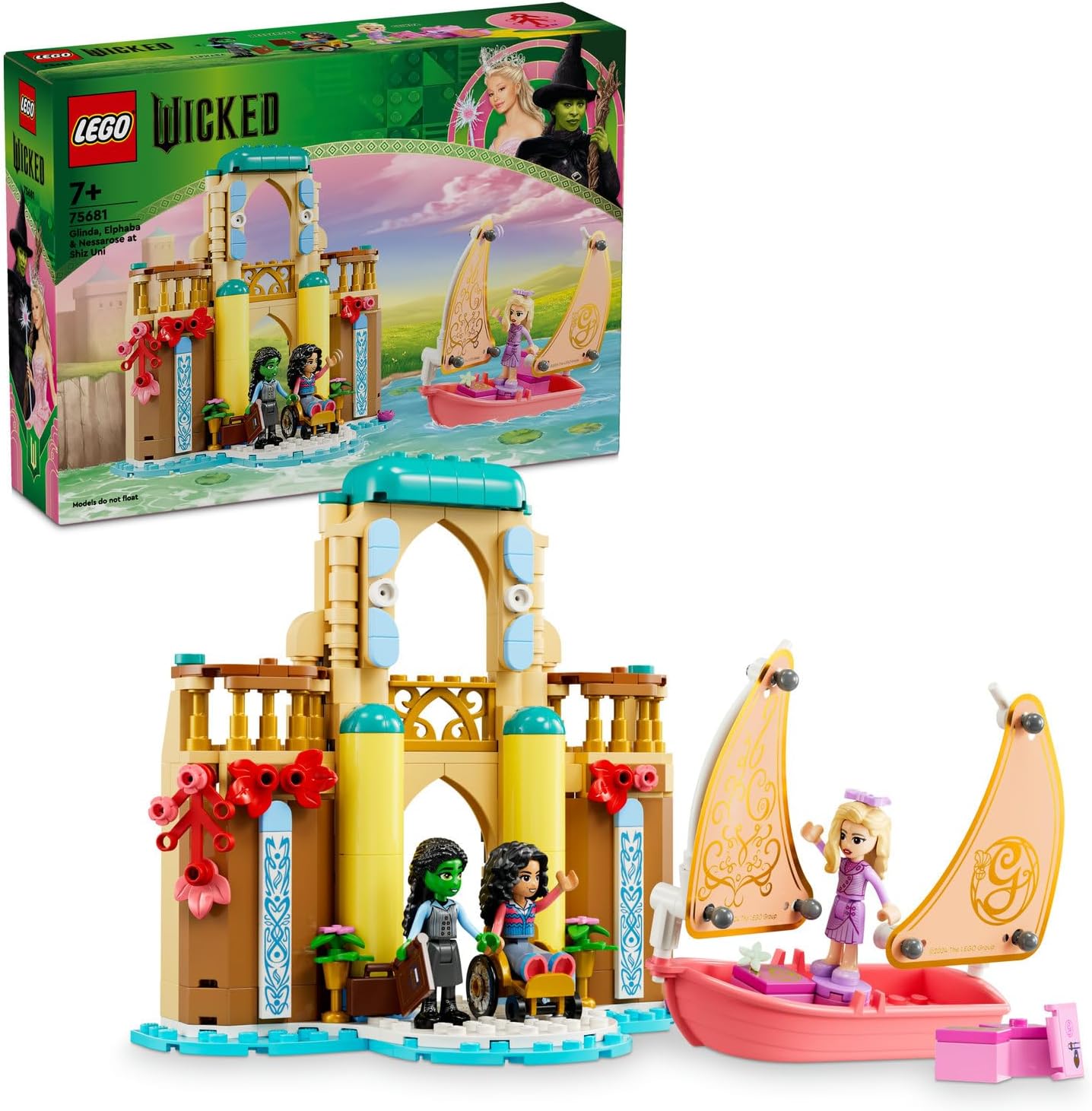 Alternative view of Glinda, Elphaba ve Nessarose, Shiz Üniversitesi’nde 75681-7 Yaş ve Üzeri Çocuklar için Oyuncak Tekne İçeren Bebek Evi Oyun Seti (304 Parça)