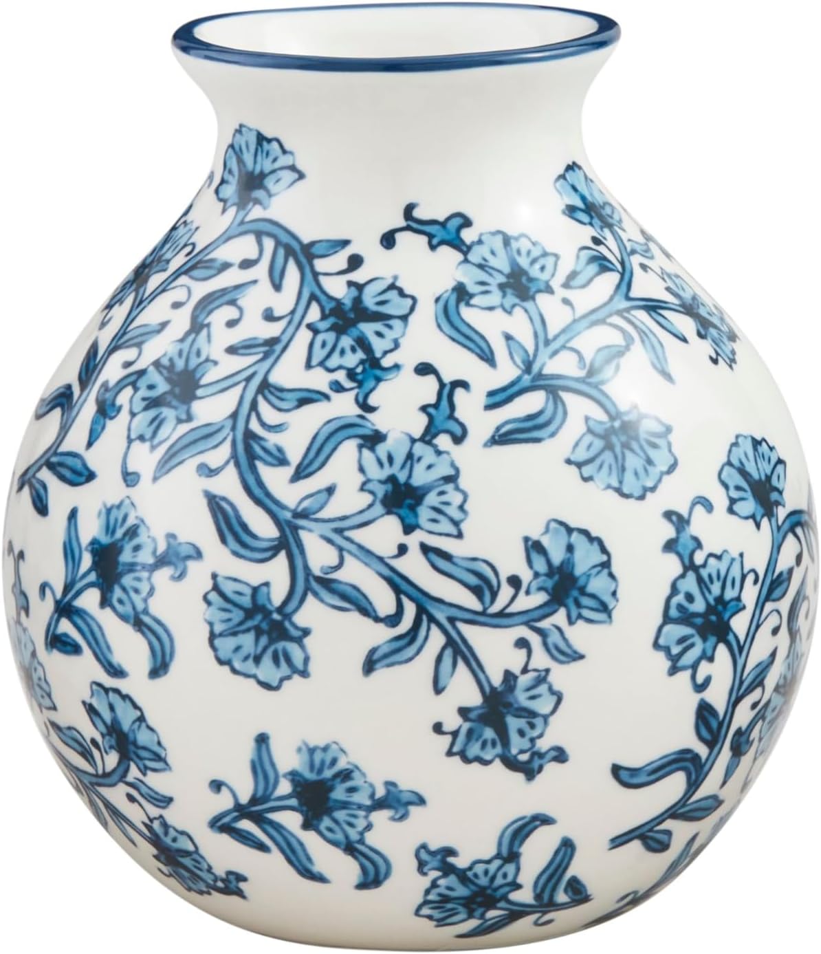 Mud Pie Cflwr Blok Baskı Çiçek Vazosu, 7" x 6" - Görsel 2