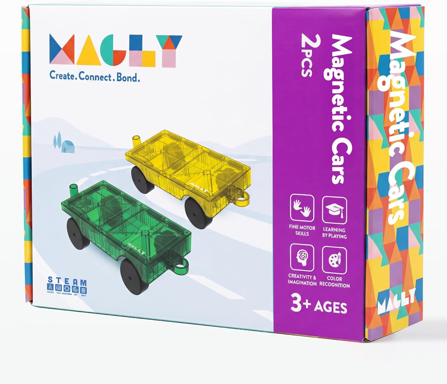 Magly Magnetic Cars Manyetik Araç Oyun Seti - Çocuklar İçin Manyetik Yapı Blokları Araba Eklentisi