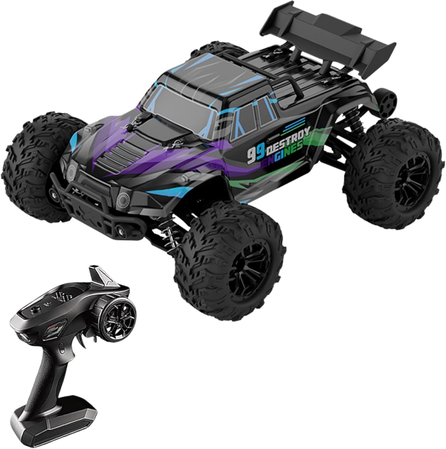 Alternative view of /Oyuncak 2.4 GhZ Uzaktan Kumandalı 50 Km Hız Yapan Araba, Full Fonksiyon, 4X4 Offroad Arazi Aracı 1300 MaH Şarjlı Pilli Yüksek Teker Araç