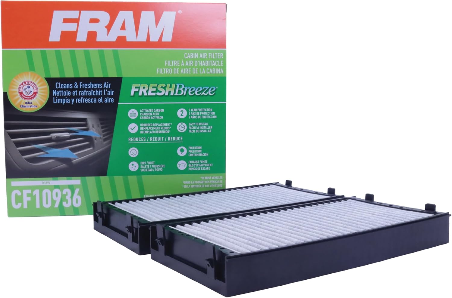 Fram BMW Araçlar için Kol ve Çekiç Kabinli Taze Esinti Kabin Hava Filtresi, CF10936