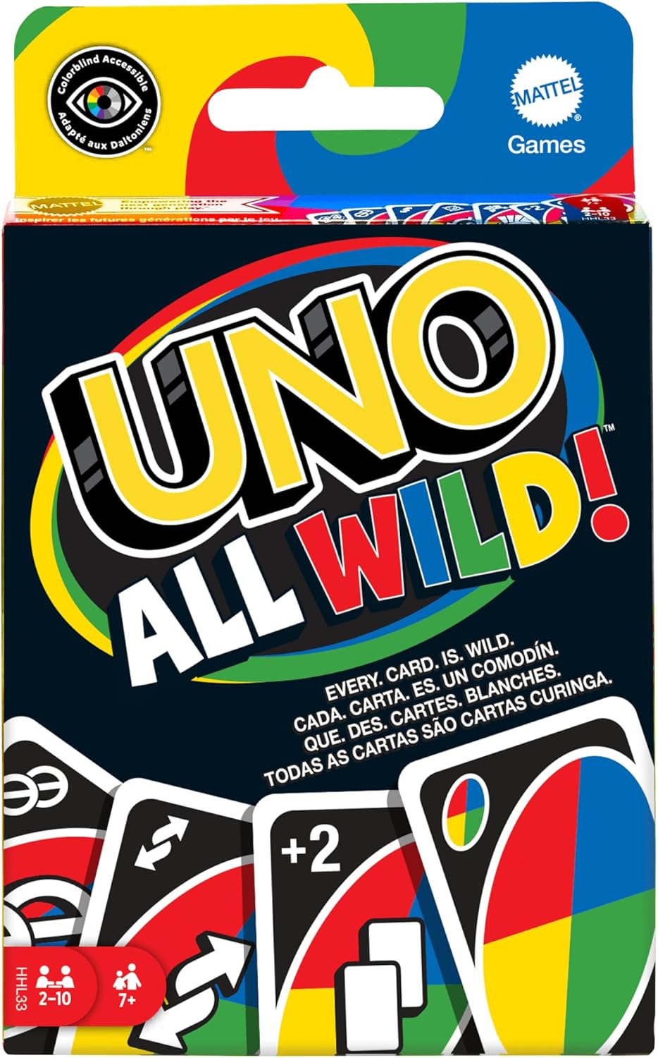 Mattel Games 112 Kartlı UNO All Wild Kart Oyunu, 7 Yaş ve Üzeri Oyuncular için Çocuk, Aile ve Yetişkin Oyun Gecesi için Hediye - Görsel 2