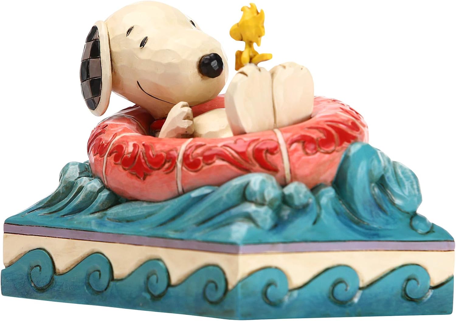 Alternative view of Peanuts by Jim Shore Snoopy and Woodstock in Floatie Heykelcik, 10 cm, Çok Renkli
