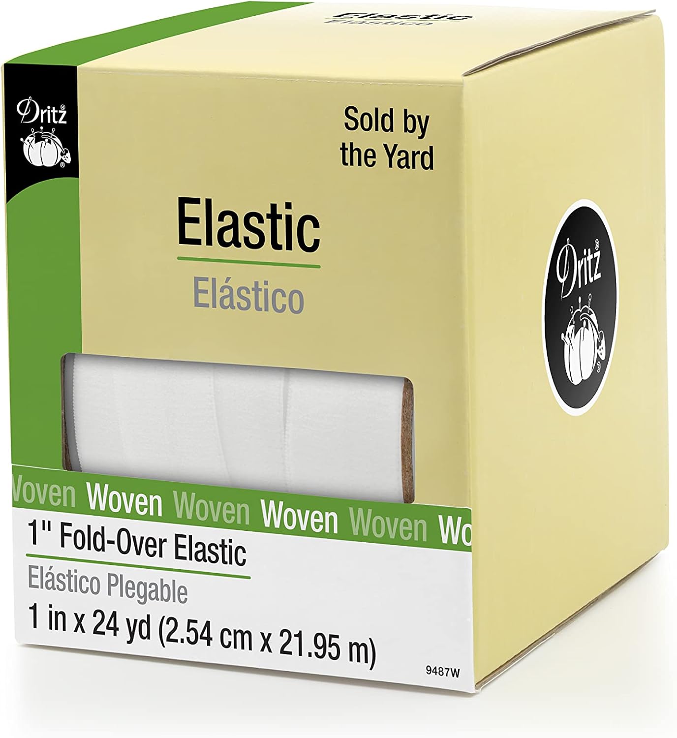 Dritz 9487W Katlanır Dokuma Elastik, 3,5 cm x 24 Yard, Beyaz - Görsel 2
