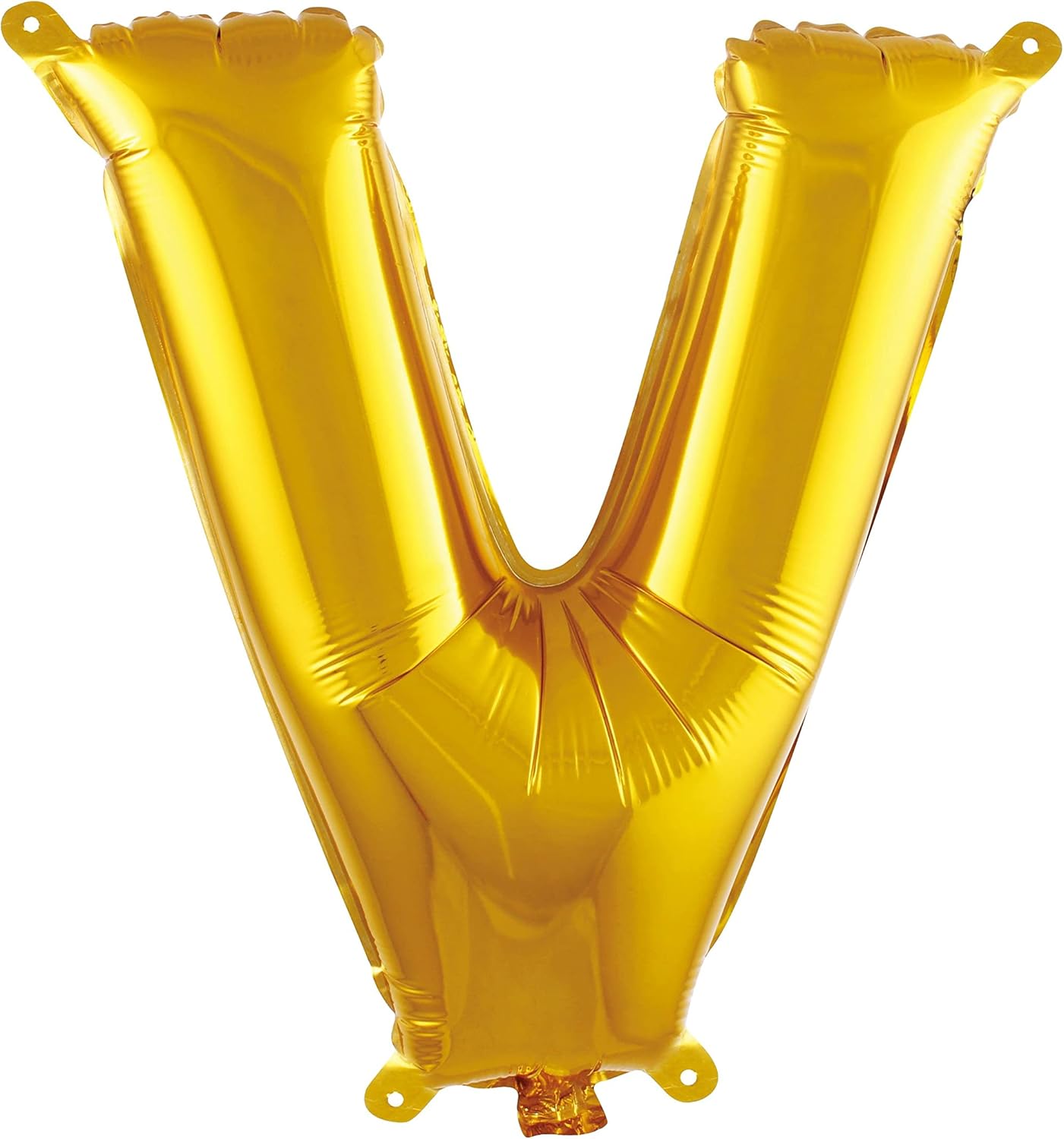 V Harfi 16 İnç Gold Renk Folyo Balon 36 CM (Altın)