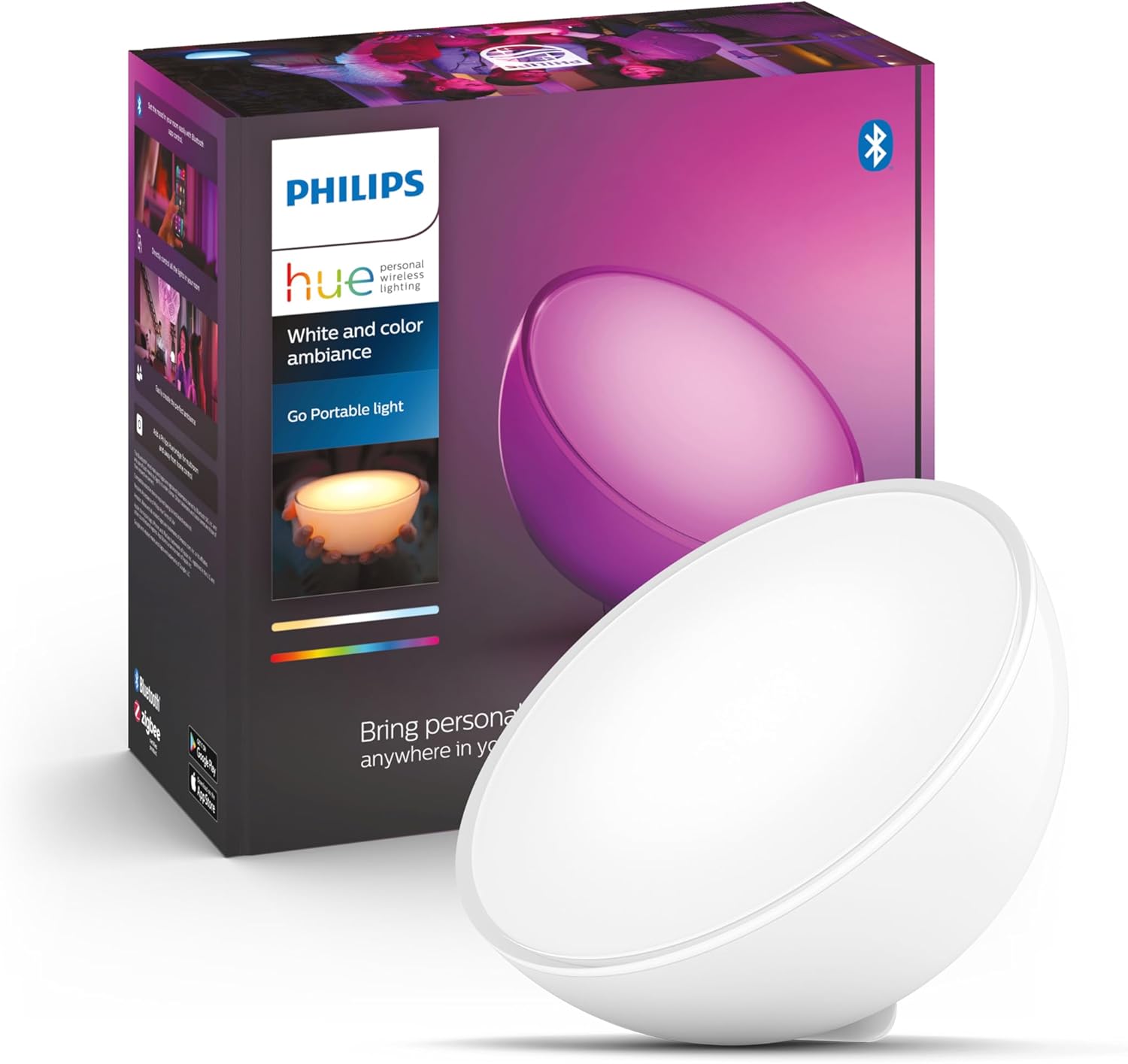 Hue GO V2 Taşınabilir Akıllı Led Masa Lambası, Bluetooth Özellikli, Beyaz ve Renkli - Görsel 3