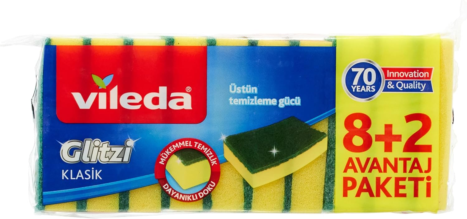 Alternative view of 161919 Düz Hijyenik Bulaşık Süngeri, 8+2'li Promosyon Paket, Yeşil