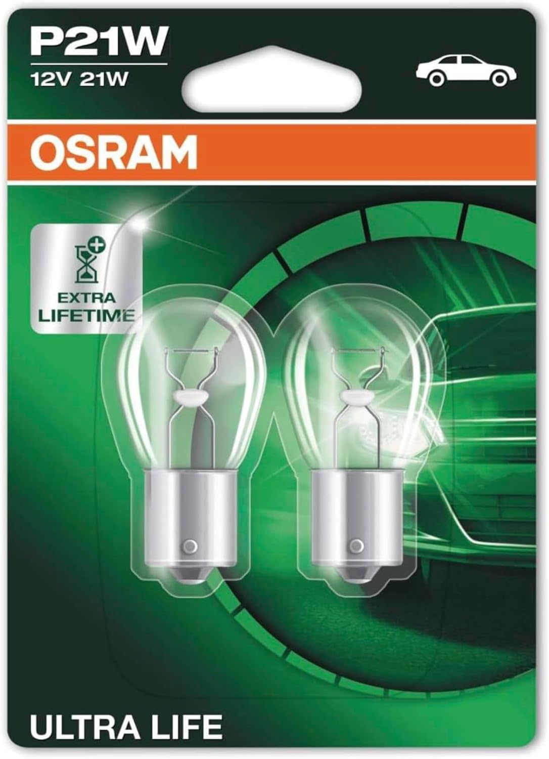 Ultra Life P21 W Fren/Sinyal/Uç ve yedekleme İşık 7506ult 02B dayanıklı, çift blister medium beyaz 7506ULT-02B