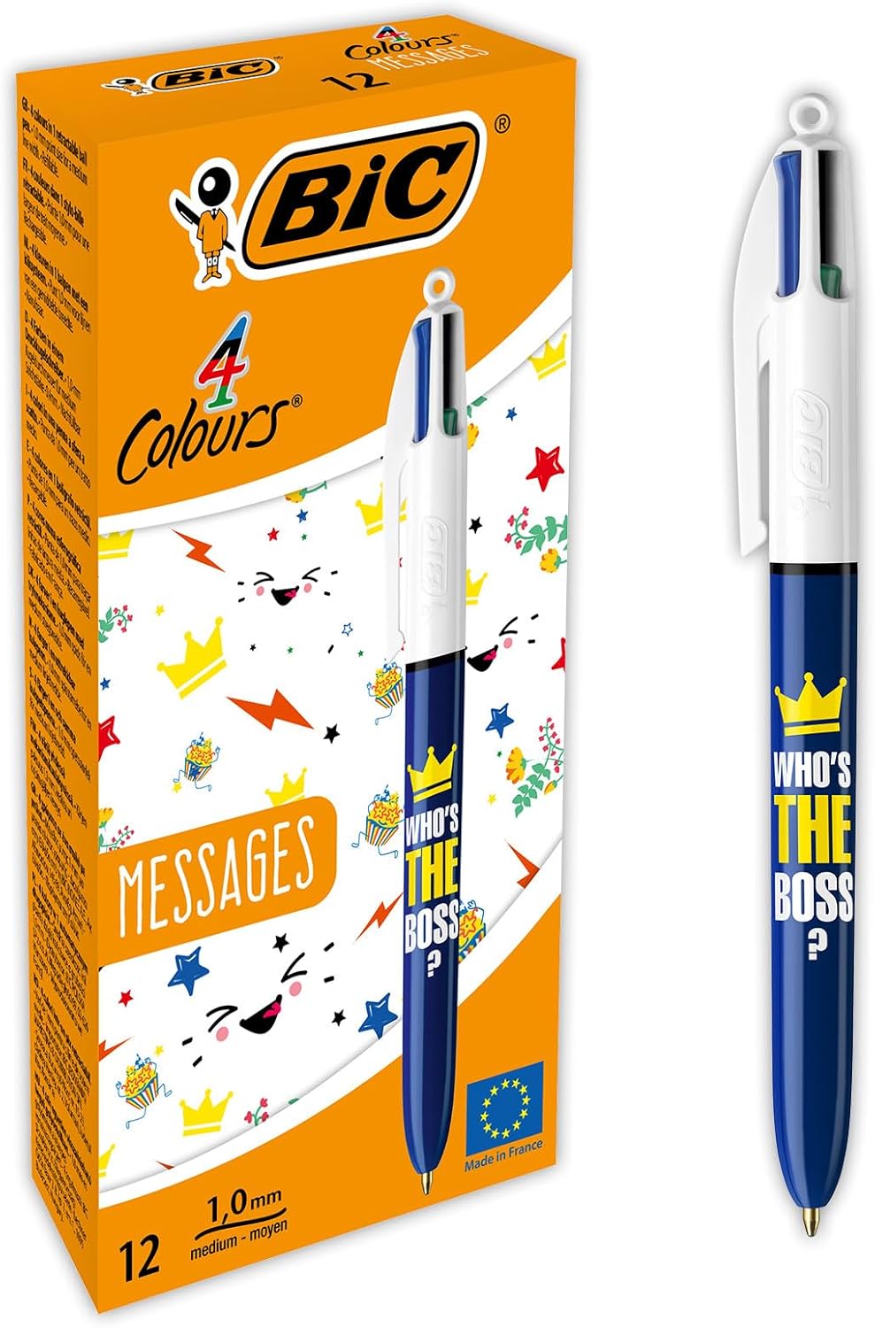 4 Colours Message Tükenmez Kalem 12'Li Kutu, 1.0mm Uç, Tek Kalemde Mavi, Kırmızı, Yeşil ve Siyah Renkler - Görsel 3