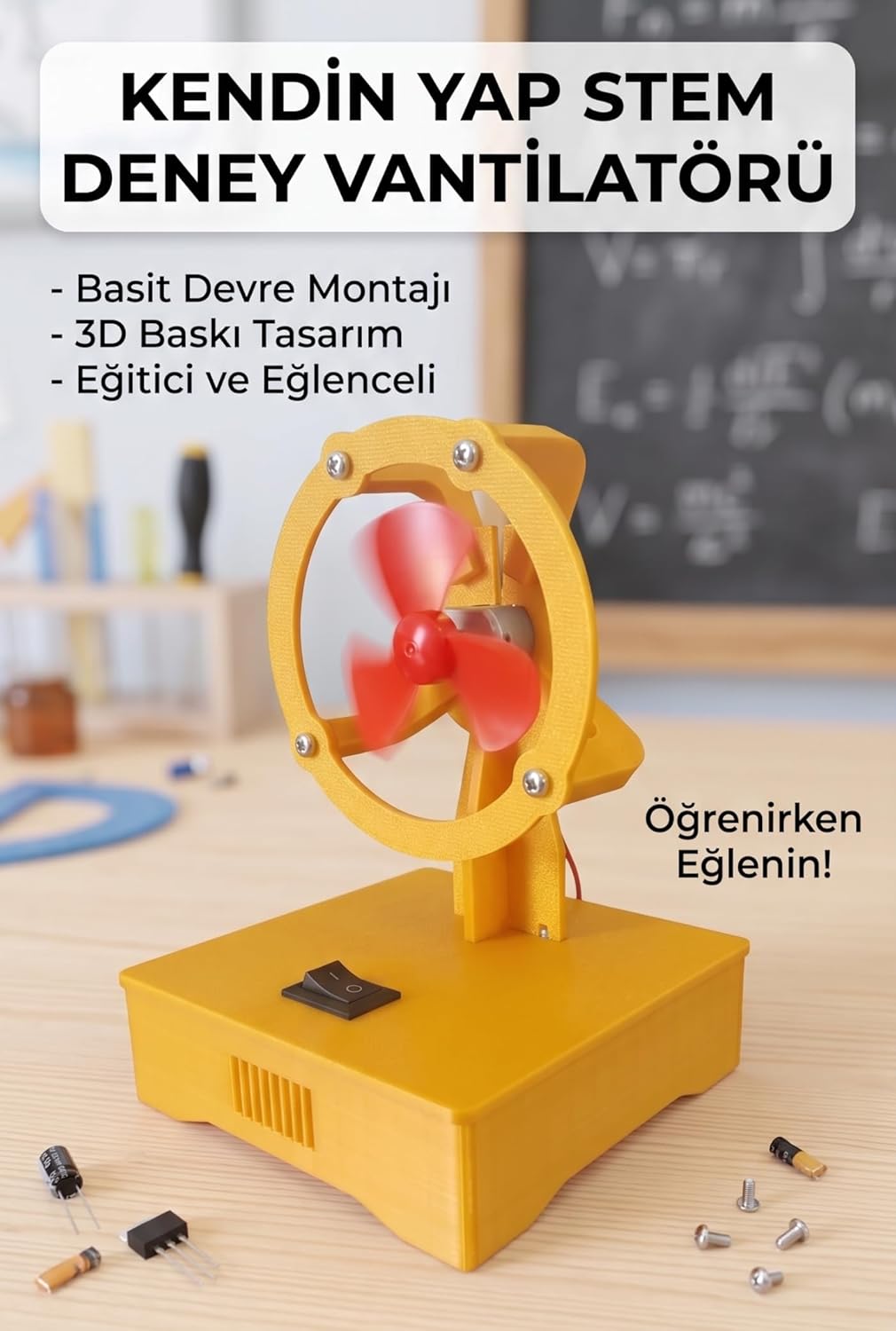 Alternative view of Kendin Yap STEM Deney Vantilatörü - Basit Elektrik Devresi Eğitim Seti (Dayanıklı Plastik Gövde)