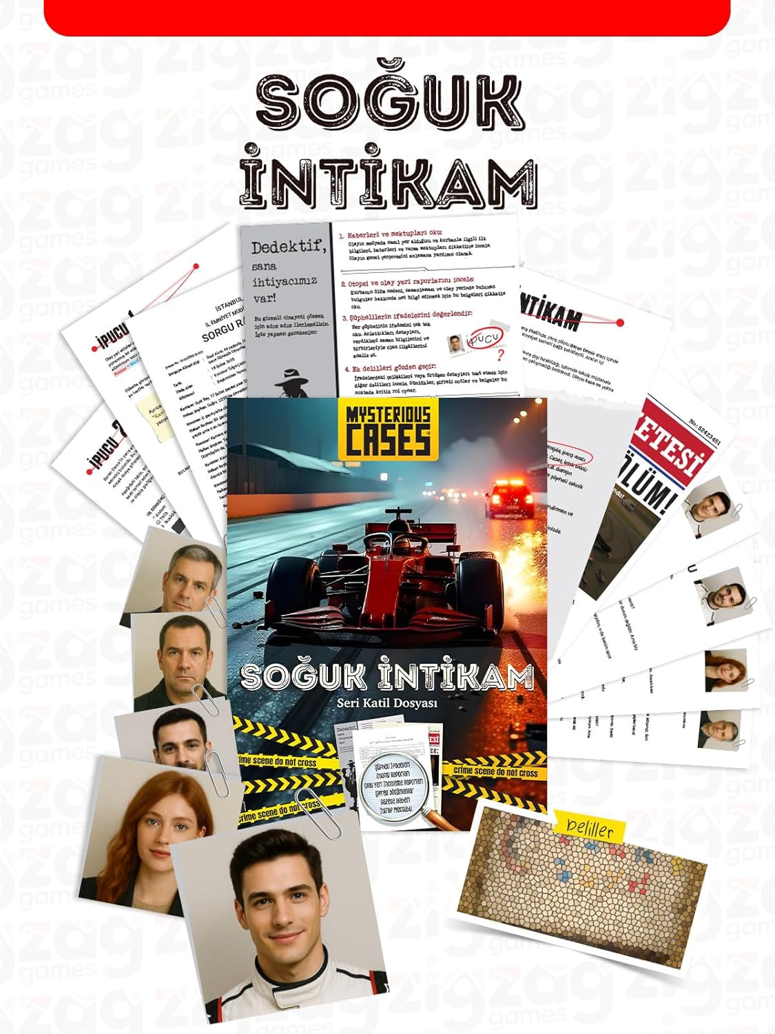Alternative view of Cases Soğuk İntikam, Seri Katil Dosyası, Dedektif Kutu Oyunu, Suç Temalı, 16+ Yaş