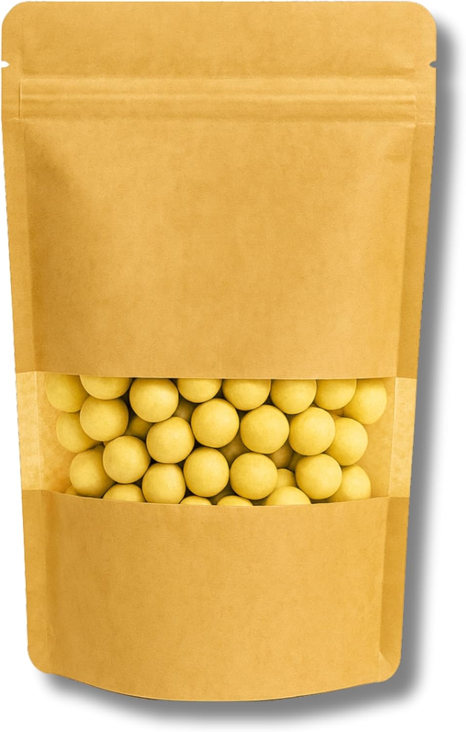 Kraft Pencereli Doypack Kilitli Stand Up Pouch, Gıda Uyumlu, Yeniden Kapanabilir Zipli (100, 11x18,5) - Görsel 2