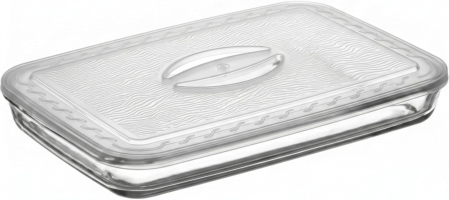 Borcam Uyumlu Plastik Kapak 40x27 cm Dikdörtgen Borcam Kapağı - Fırın Kabı Saklama Kapağı, BPA İçermez (Sadece Kapak)