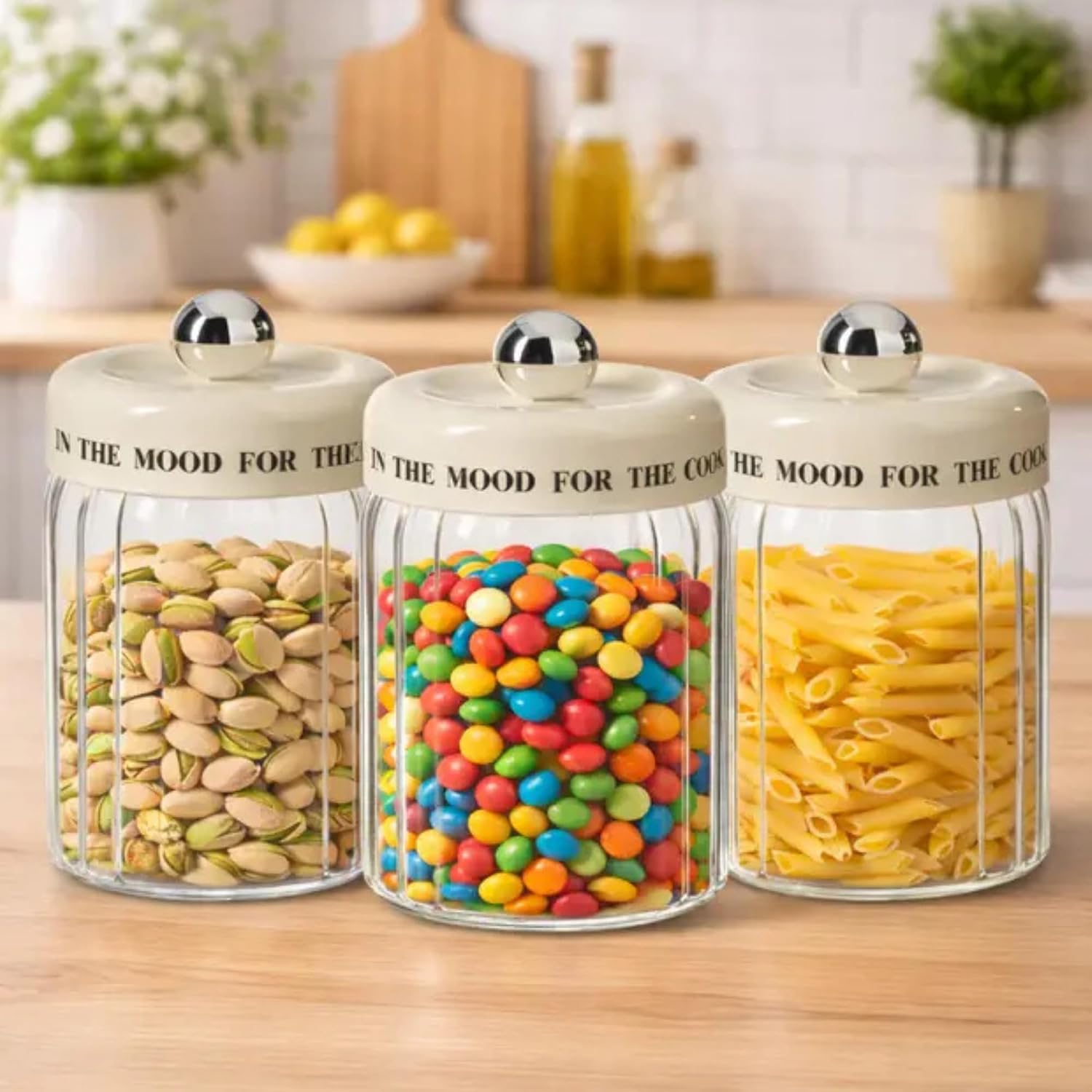 3’lü Cam Kavanoz Seti 450 ml – Hava Geçirmez Kapaklı, Çok Amaçlı Saklama Kabı