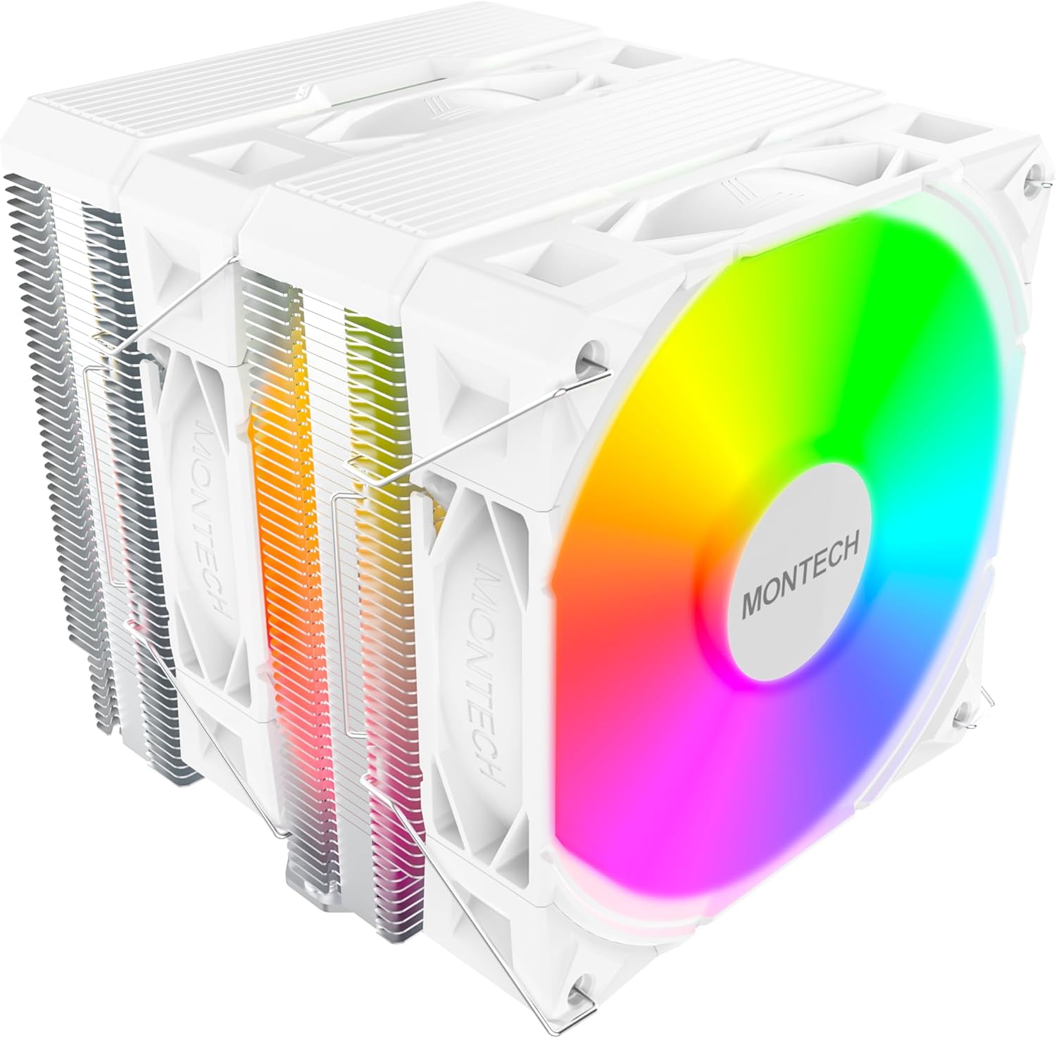 NX600 ARGB 6 Isı Borulu ve Premium Üst Kapaklı Çift Kule CPU Hava Soğutucu | 28mm E28 ARGB Premium Fan | Lehimli Bakır Taban | Üstün Isı Dağılımı | Tüm Intel ve AMD Soket Desteği |Beyaz