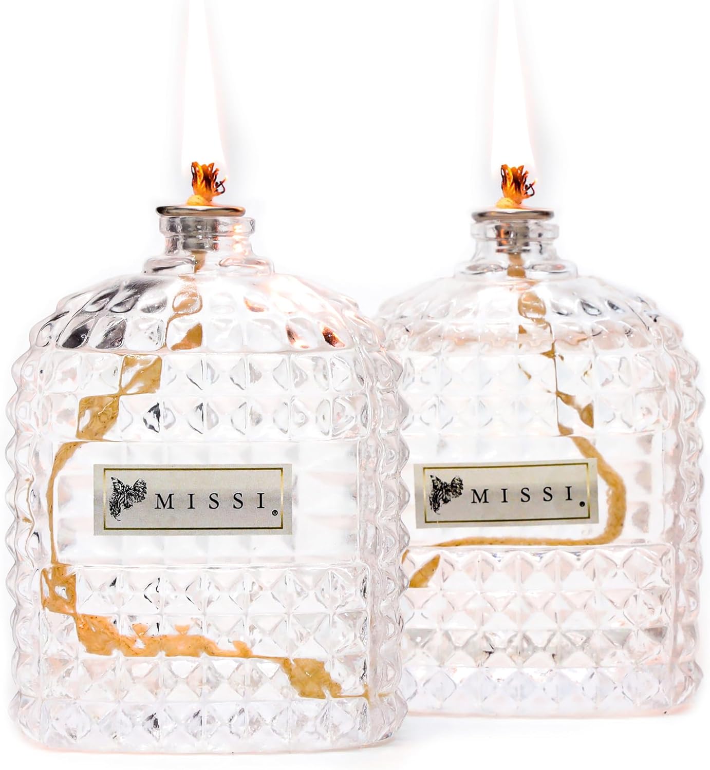 Alternative view of 2'li Vanilya Sandal Kokulu Oval Kristal Cam Şişe Kandil Seti (2X100 ml)