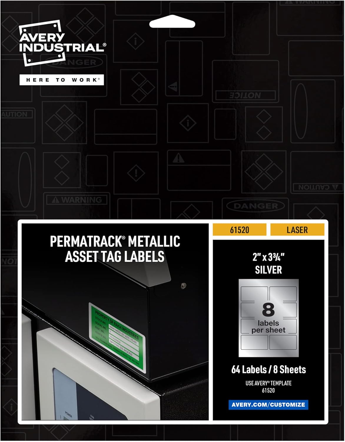 PermaTrack Lazer Yazıcılar için Metalik Varlık Etiket Etiketleri, 3-3/4 inç x 2 inç, 64 Etiket (61520) - Görsel 3
