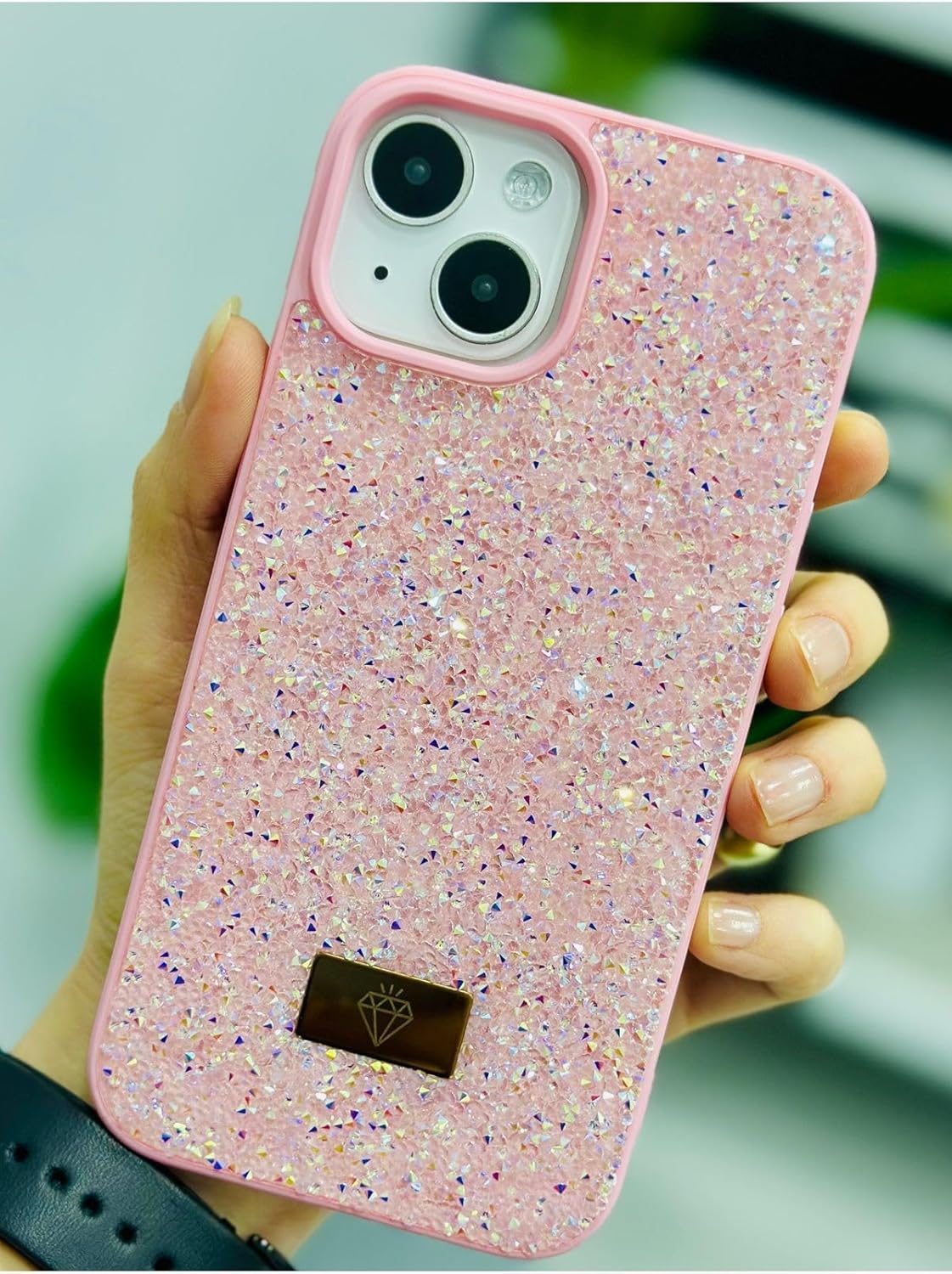 Iphone 13-14 ve 15 ile Uyumlu ELMAS Tasarımlı Taşlı Işıltılı Parlak Pırlanta Silikon Kılıf - Görsel 3