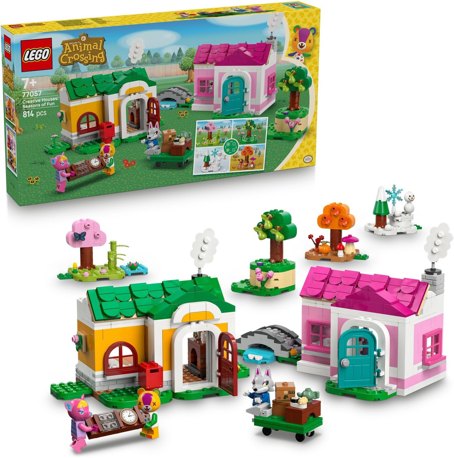 Alternative view of Animal Crossing Yaratıcı Evler: Eğlenceli Mevsimler 77057 – 7+ Yaş Kız ve Erkek Çocuklar için Minifigür İçeren Hayal Gücü Geliştiren Mevsim Temalı Oyuncak Ev Yapım Seti, Yaratıcı Hediye (814 P)