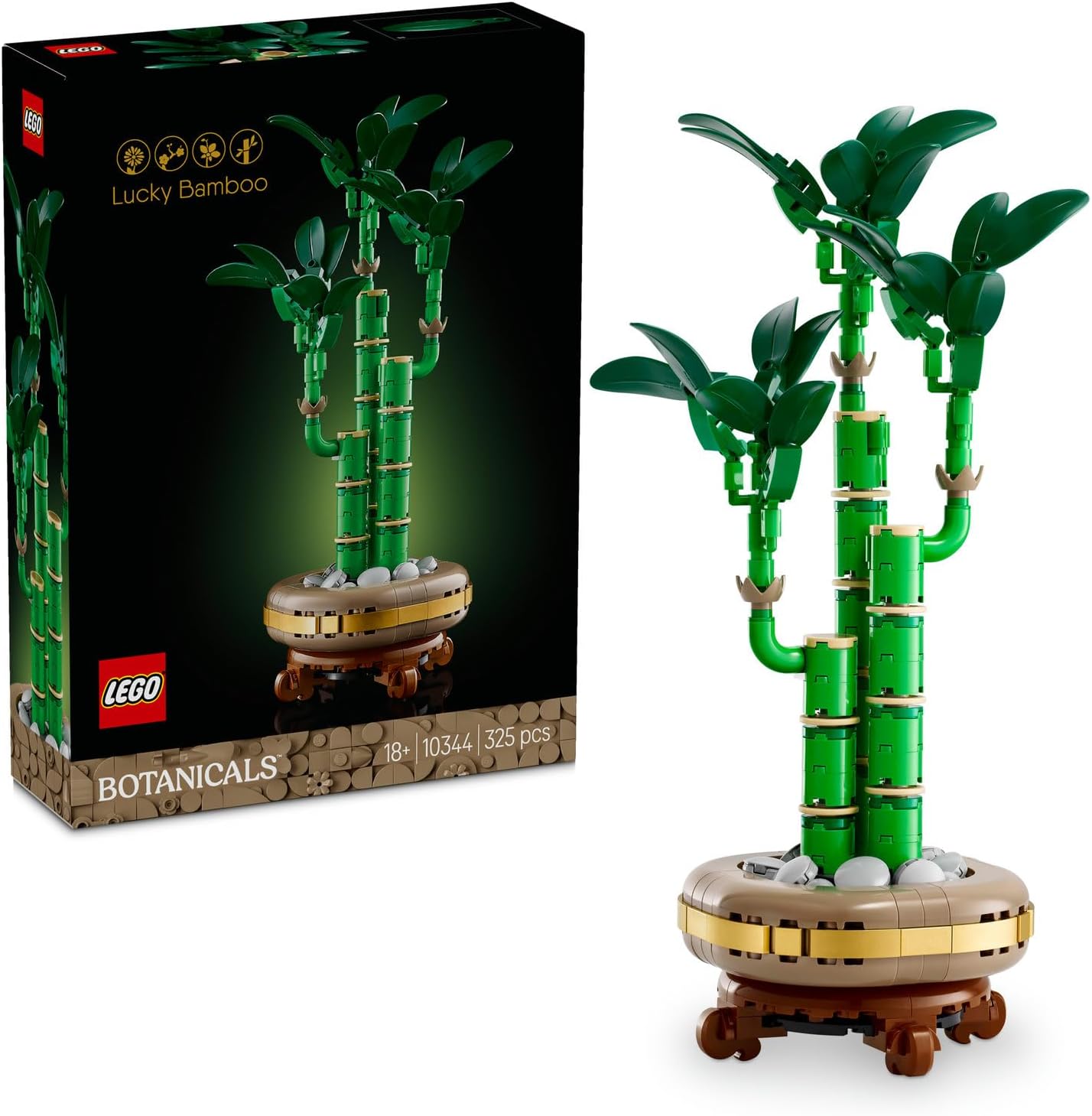 Şans Bambusu 10344 – Yetişkinler için Bambu Sapları, Çakıl Taşları ve Ahşap Efektli Saksı İçeren Sevgililer Günü'ne Özel Dekoratif Bitki Modeli Yapım Seti (325 Parça) - Görsel 3