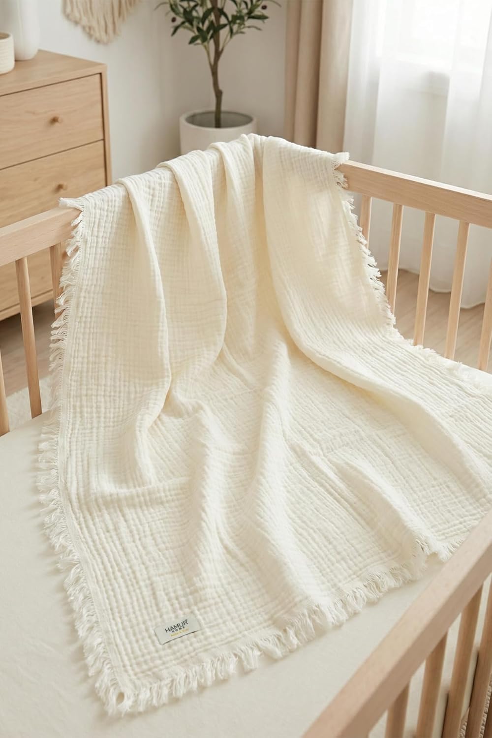 Alternative view of HAMUR Bebek Muslin Pıke 85x100 cm Ekru%100 Pamuklu