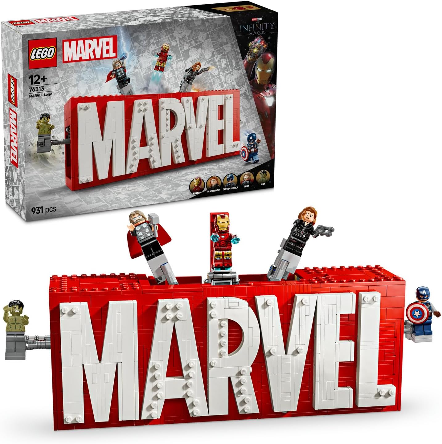 Alternative view of | Marvel: Logosu ve Minifigürleri 76313 - Süper Kahraman Sevenler için Avengers Karakterleri İçeren Yaratıcı Oyuncak Yapım Seti, Doğum Günü Hediyesi (931 Parça)