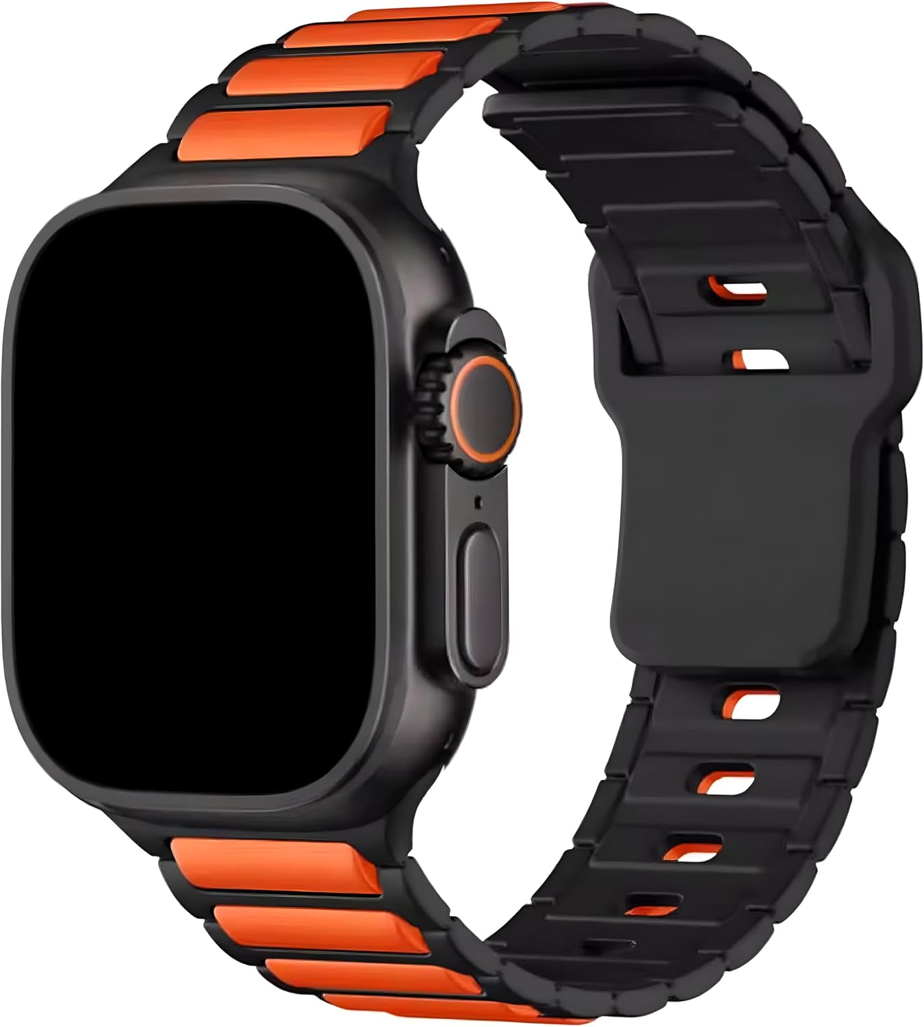Alternative view of Apple Watch 10 9 8 7 6 SE Ultra Uyumlu 42 44 45 46 49mm Çift Renk Bakla Desen Hibrit Silikon Kordon