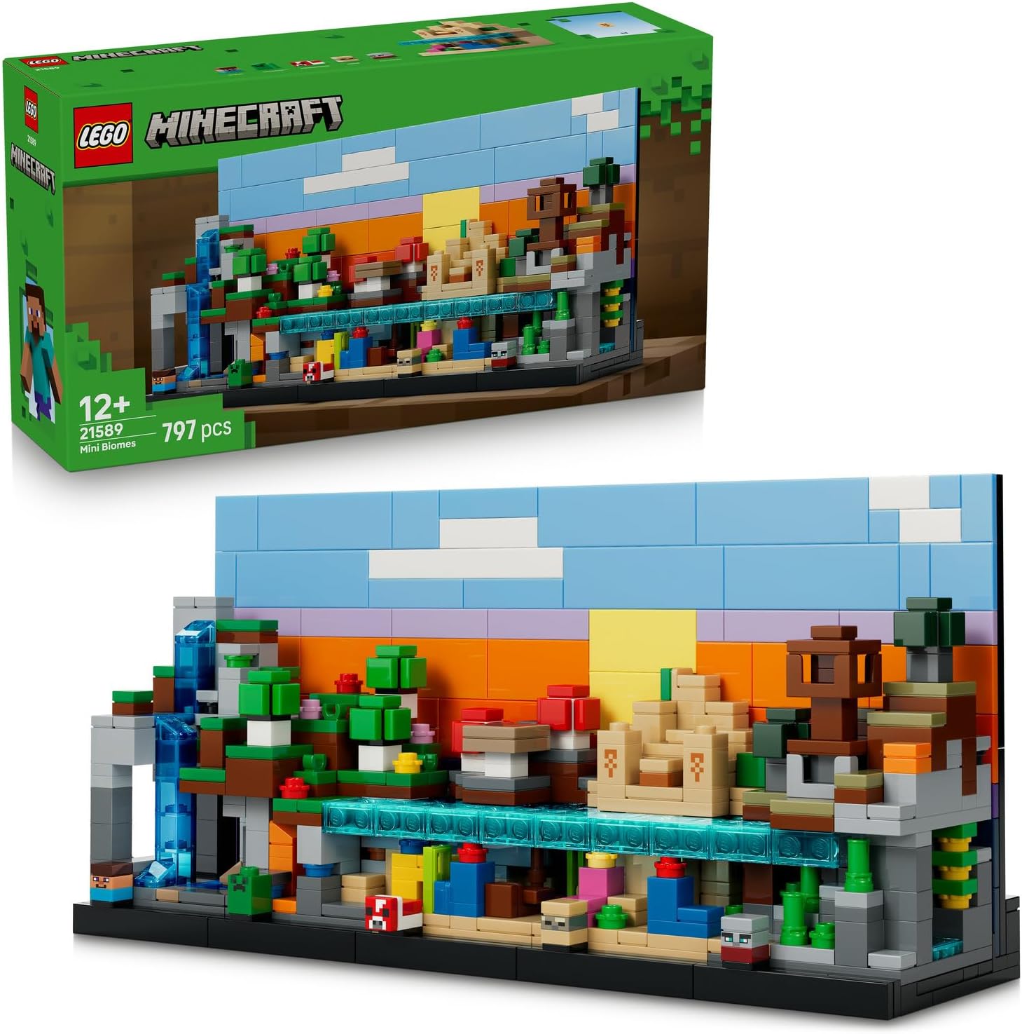 Alternative view of Mini Biyomlar 21589-12 Yaş ve Üzeri Çocuklar için 5 Biyom ile Steve, Creeper ve Yağmacı Mikrofigürleri İçeren Yaratıcı Oyuncak Yapım Seti, Çocuklar için Hediye Fikri (797 Parça)
