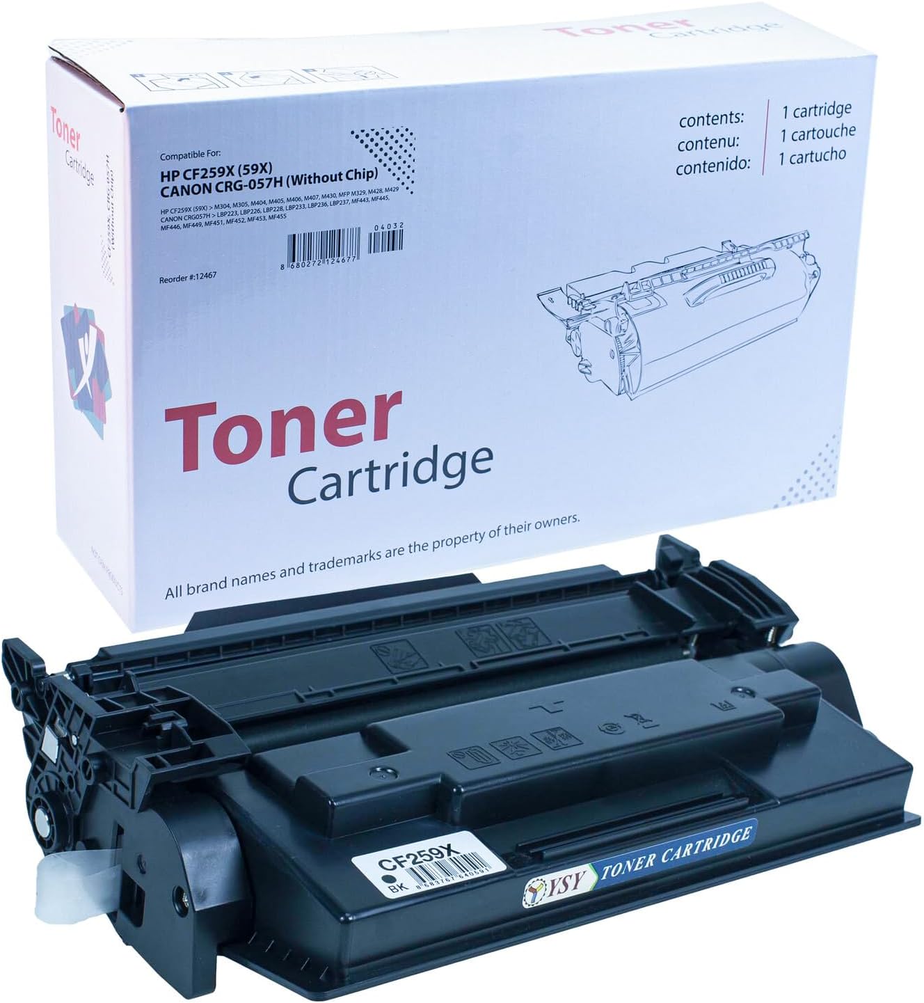 Alternative view of YSY CF259X & CAN. CRG-057H M304 M305 M404 LBP223 LBP226 LBP228 10000(10K) Sayfa Verimli Muadil Toner (ÜRÜNDE ÇİP YOKTUR)