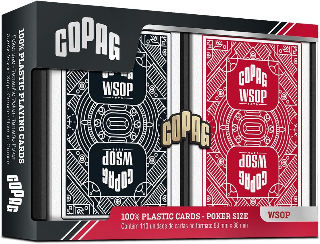 Copag WSOP 2024 World Series of Poker Edition, Premium PVC Poker Kartları, İki Deste (Kırmızı, Siyah) - Görsel 3