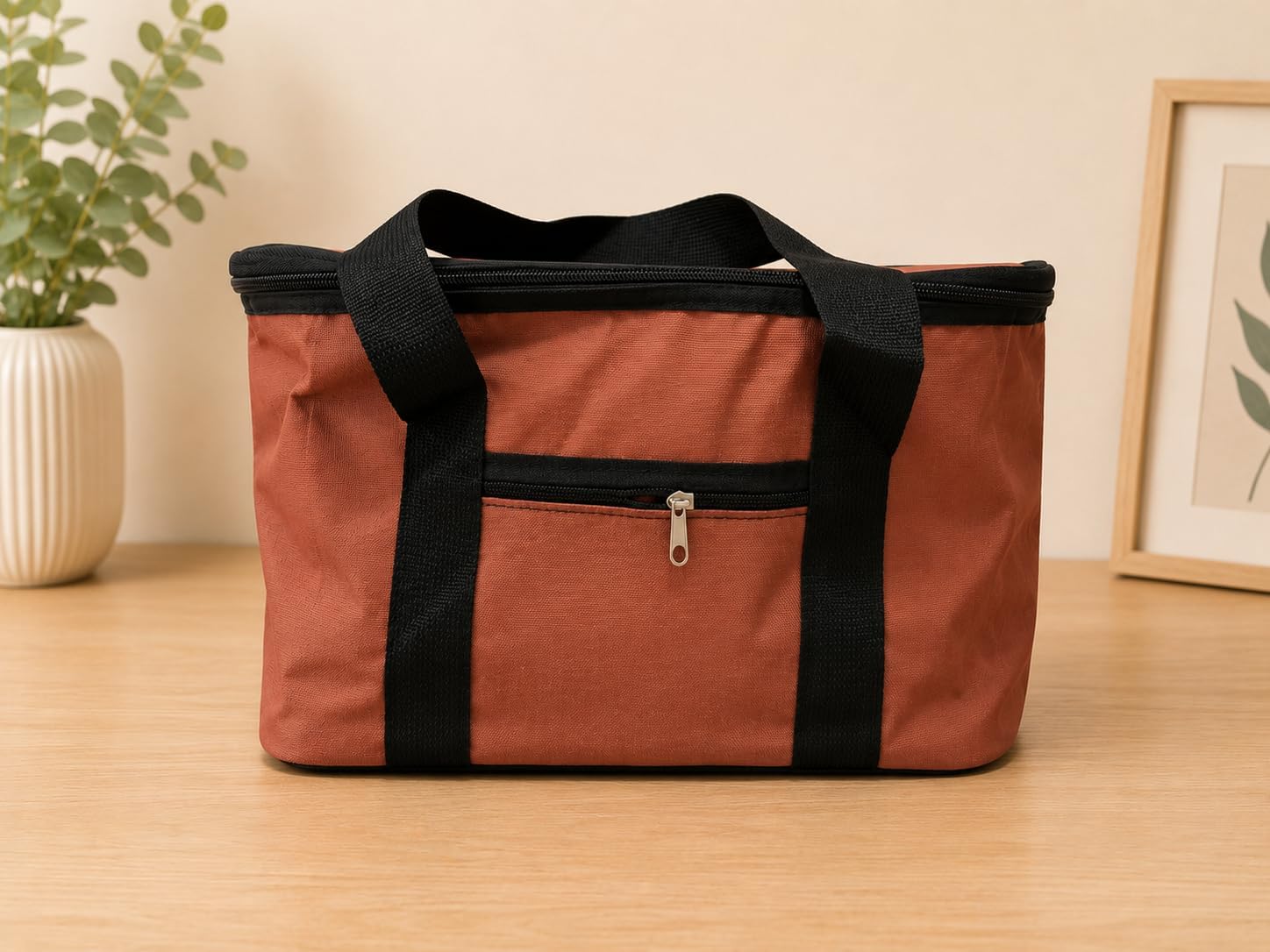 Alternative view of Kiremit Rengi 22 Litre Termal Piknik ve Taşıma Çantası – Su Geçirmez Kumaş, Kalın Yalıtımlı İç Kaplama, 2 Bölmeli Soğuk-Sıcak Tutucu Çanta (39x27x23 cm)