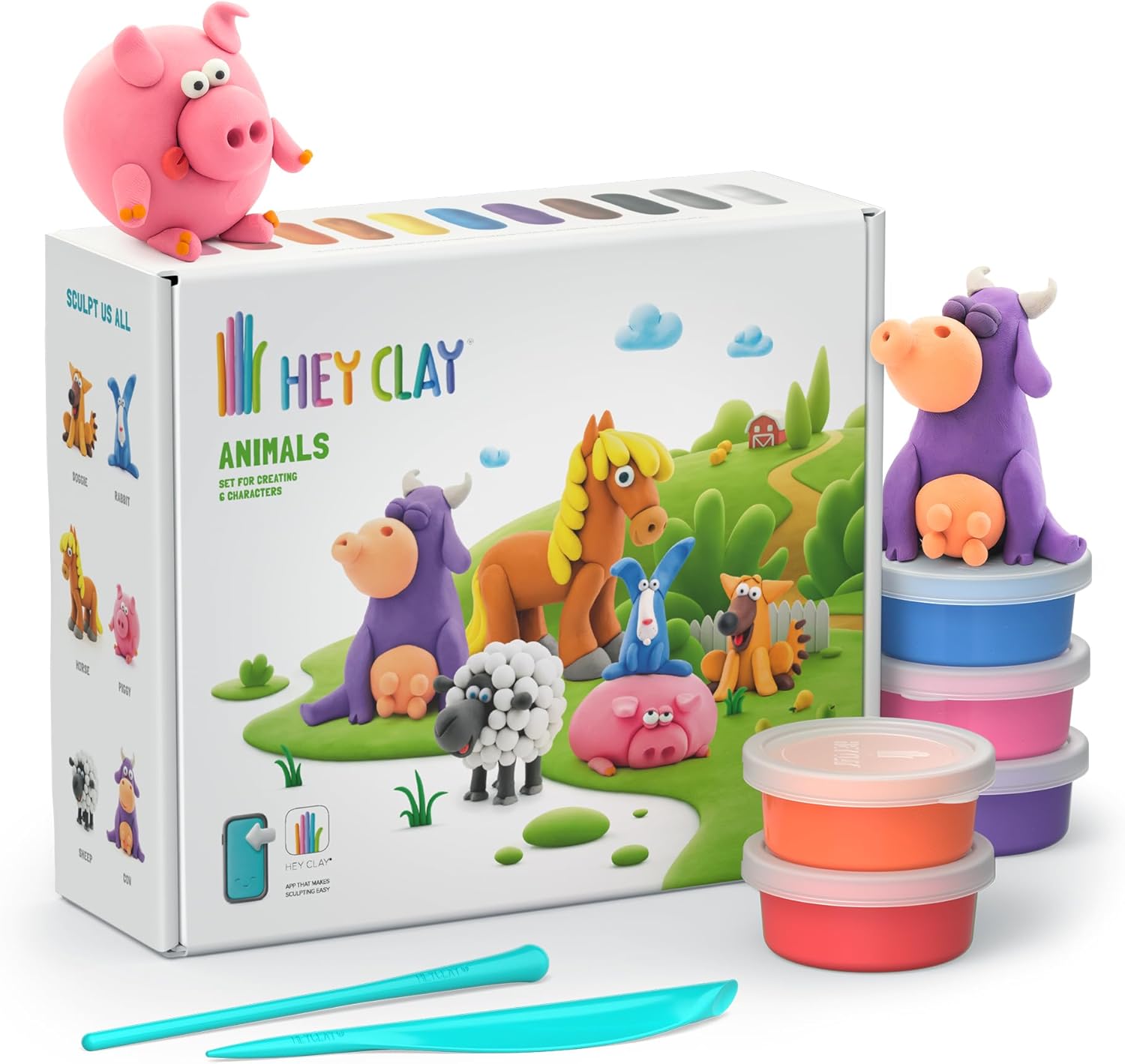 Alternative view of HEY CLAY Hayvanlar Seti - Hava ile Kuruyan 15 Kutu Kil Seti ve Şekillendirme Aletleri ile Eğlenceli ve Etkileşimli Talimatlar Uygulaması