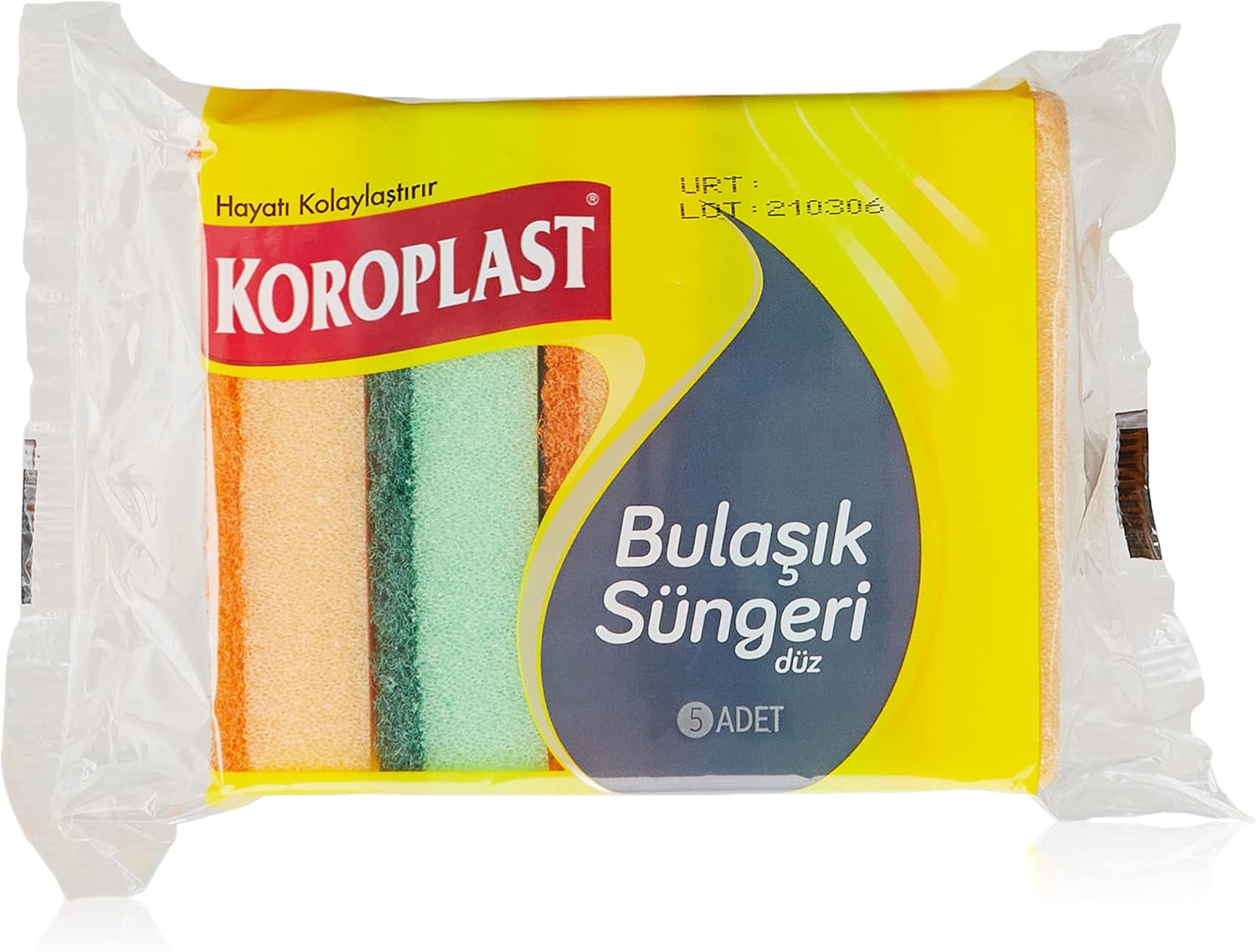 Alternative view of Çift Taraflı Düz Bulaşık Süngeri 5'li, Çizik & İz Bırakmaz, Yağ ve Leke Giderici Pratik Temizlik Süngeri, Tava, Tencere, Tabak, Bardak, Çatal, Bıçak, Ocak, Tezgah, Cam & Seramik Yüzeyler