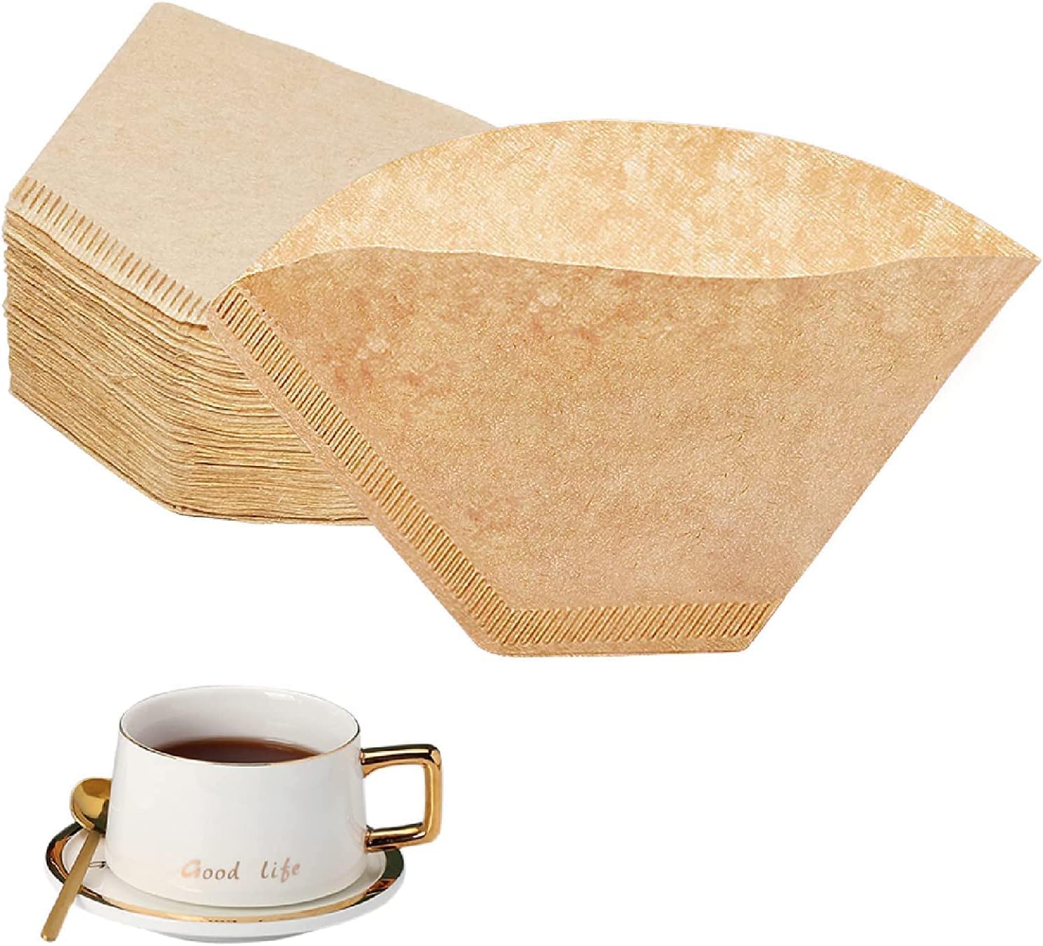 Alternative view of Aputue Kahve Filtreleri, 200 Adet 1-4 Fincan Beyazlatılmamış Doğal Kağıt Konik Kahve Filtresi, Küçük Boy Kahve Filtresi, Pour Over Kahve Dripper ve Kahve Makineleri İçin (Ahşap Rengi)