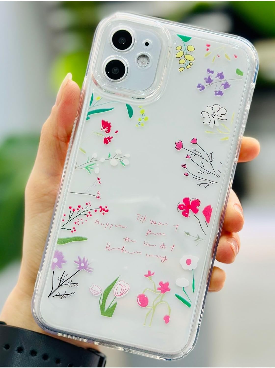 Iphone 11 ile Uyumlu Kenar Çiçekler Desen Baskı Silikon Kılıf - Görsel 2