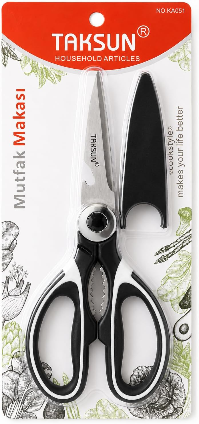 Alternative view of Çok Amaçlı Mutfak Makası, 21 Cm, Paslanmaz Çelik, Keskin, Tavuk, Balık, Deniz Ürünleri, Et, Sebze Kesme Makası, Ergonomik Sap, Ceviz Kıracaklı, Ev ve Mutfak Yardımcı Gereci, KA051 (Kılıflı)