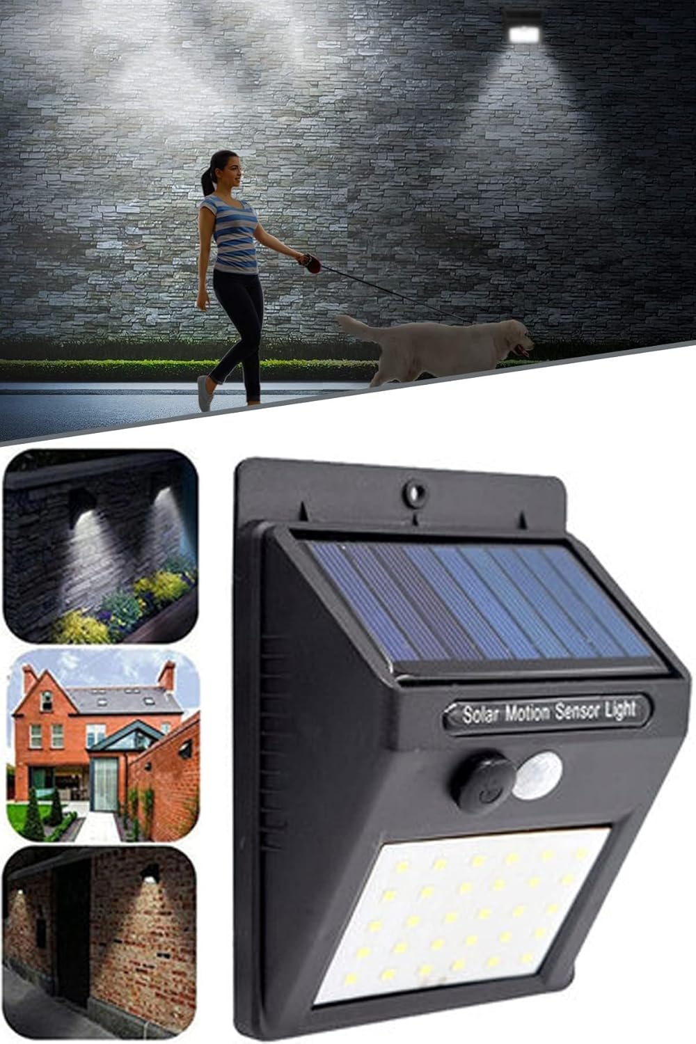 Alternative view of Pır Hareket Sensörlü 20 Led Solar Güneş Enerjili Su Geçirmez Duvar Lambası