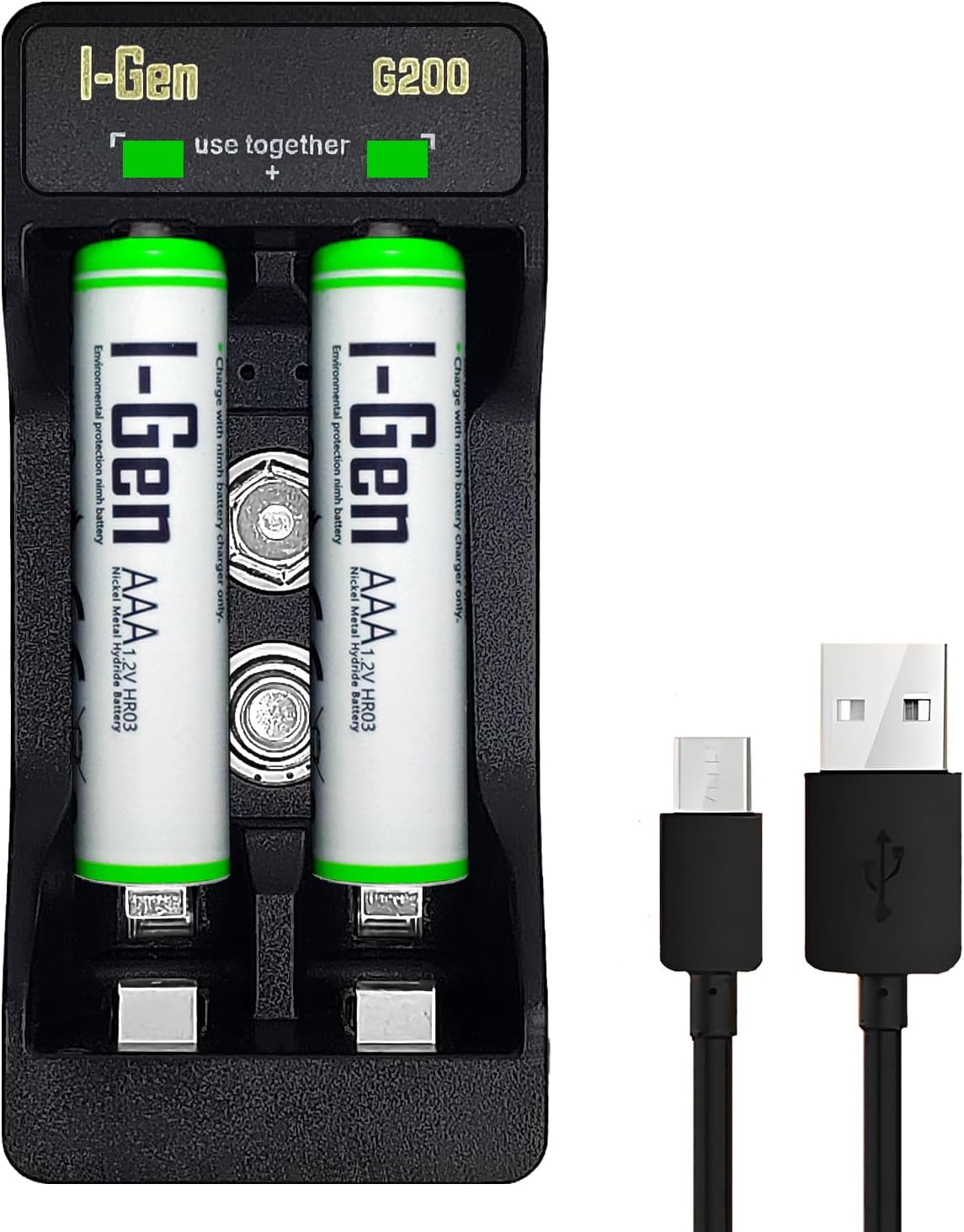 I-Gen Batteries G290 2’li AA/AAA/9V Pil Şarj Aleti + 2 Adet AAA İnce Kalem 900 mAh 1.2V Ni-MH Şarj Edilebilir Pil Seti - Görsel 2