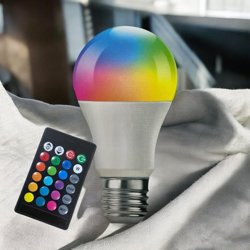 Tek-İş Akıllı LED Ampul, 16 Renk, 9 Watt, E27 Duy, Uzaktan Kumandalı